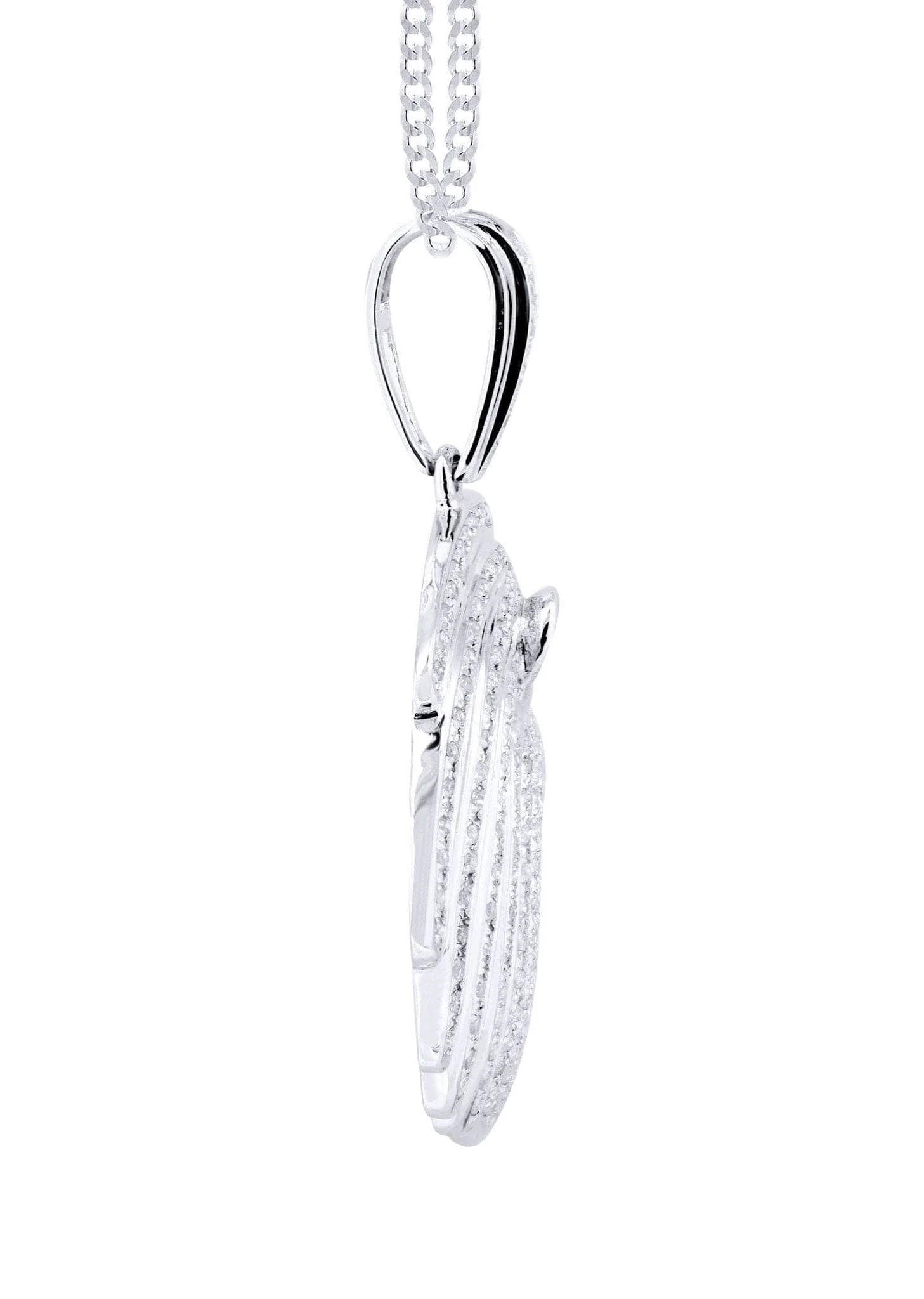 10K White Gold Lion Head Diamond Necklace  | 0.79 Carats - Image 4