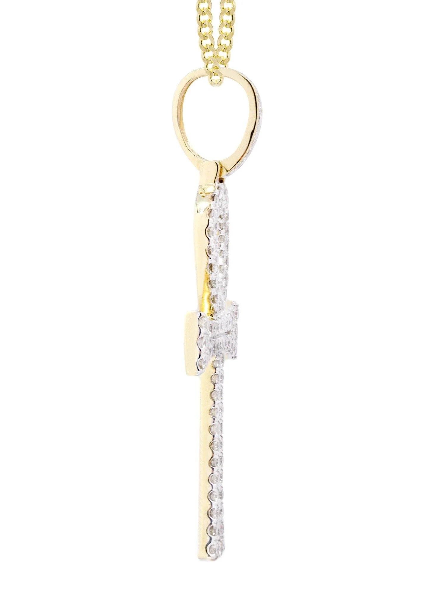10K Yellow Gold Ankh Diamond Necklace | 1.13 Carats - Image 4