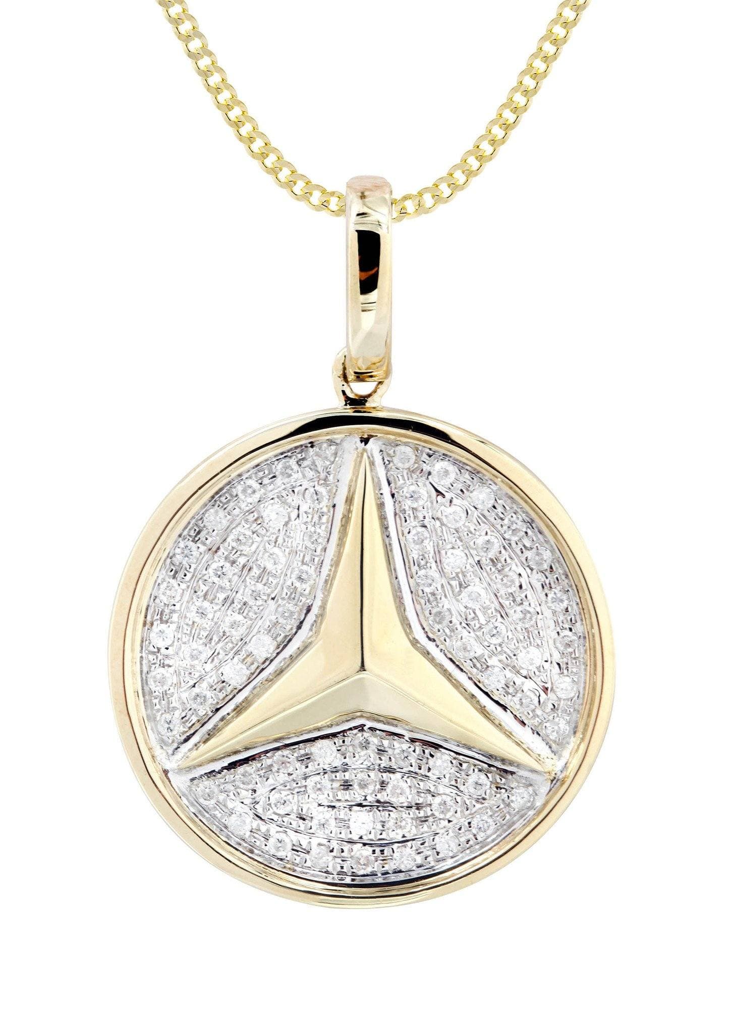 10K Yellow Gold Circle Diamond Necklace  | 0.44 Carats - Image 2