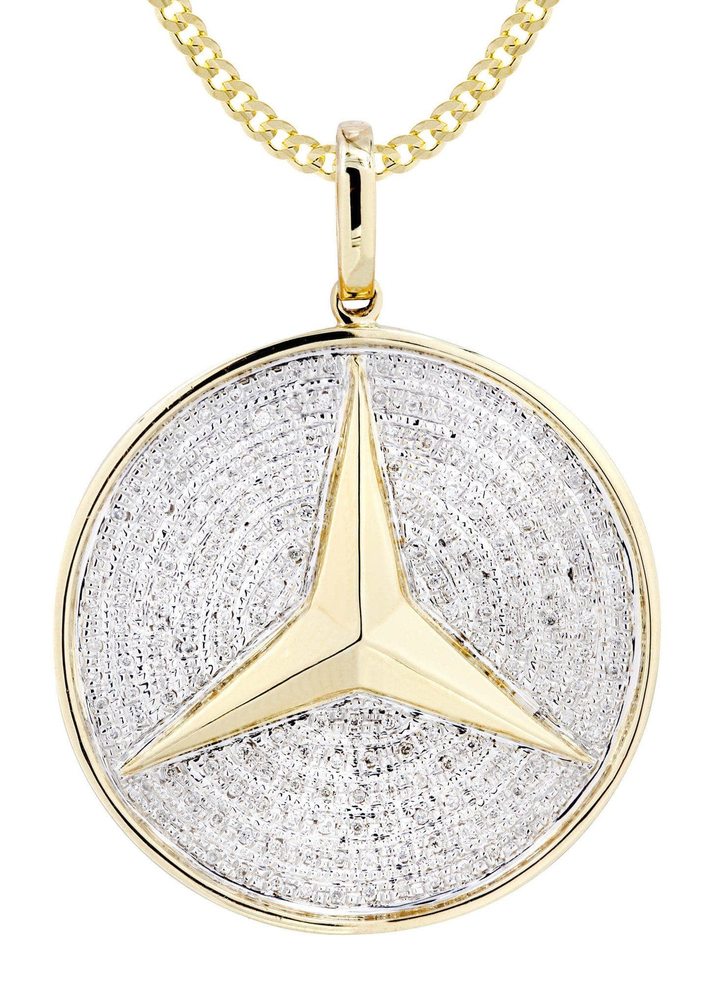 10K Yellow Gold Circle Diamond Necklace Diamond Necklace | 0.51 Carats - Image 2
