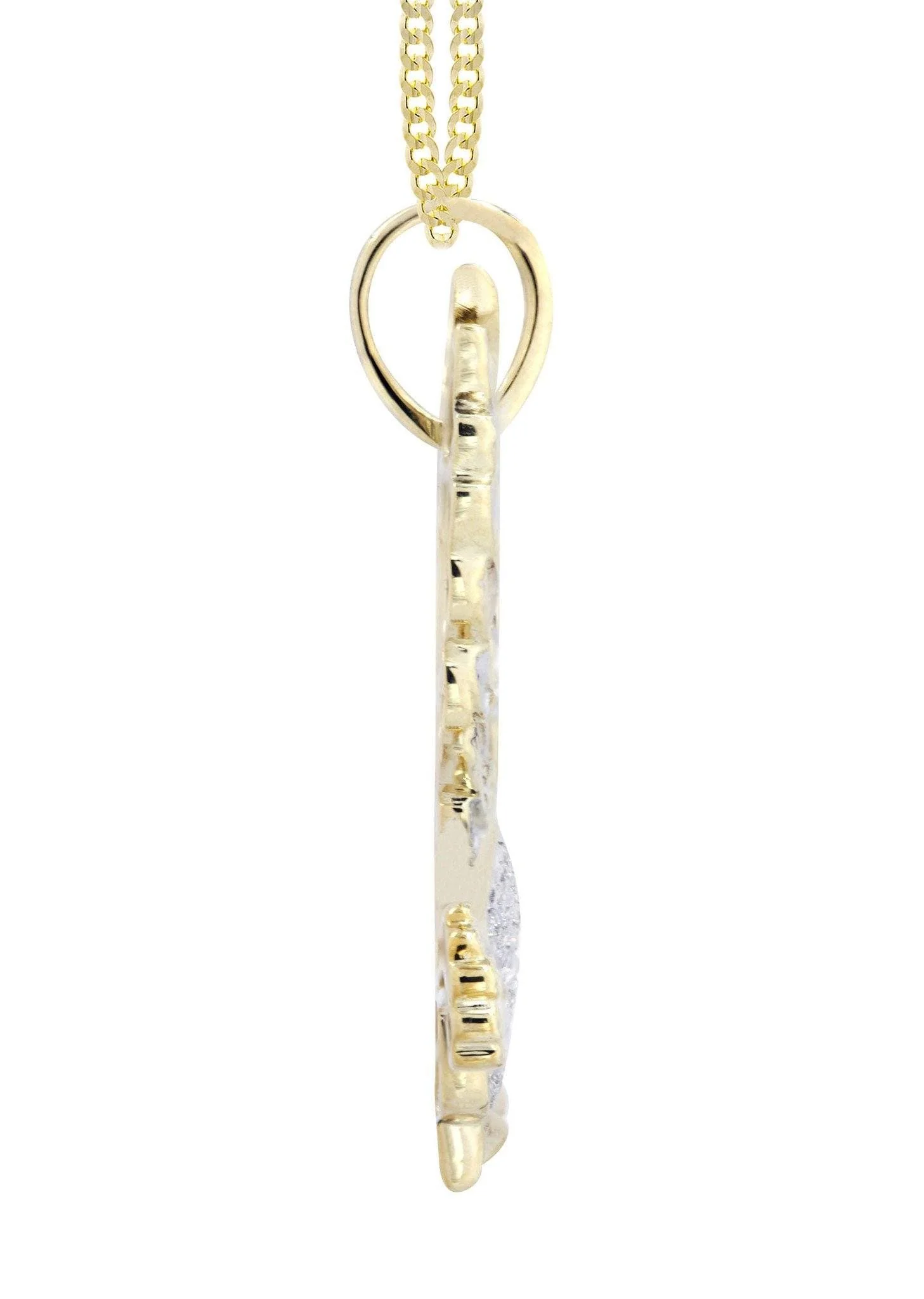 10K Yellow Gold Eagle Diamond Necklace  | 0.27 Carats - Image 4