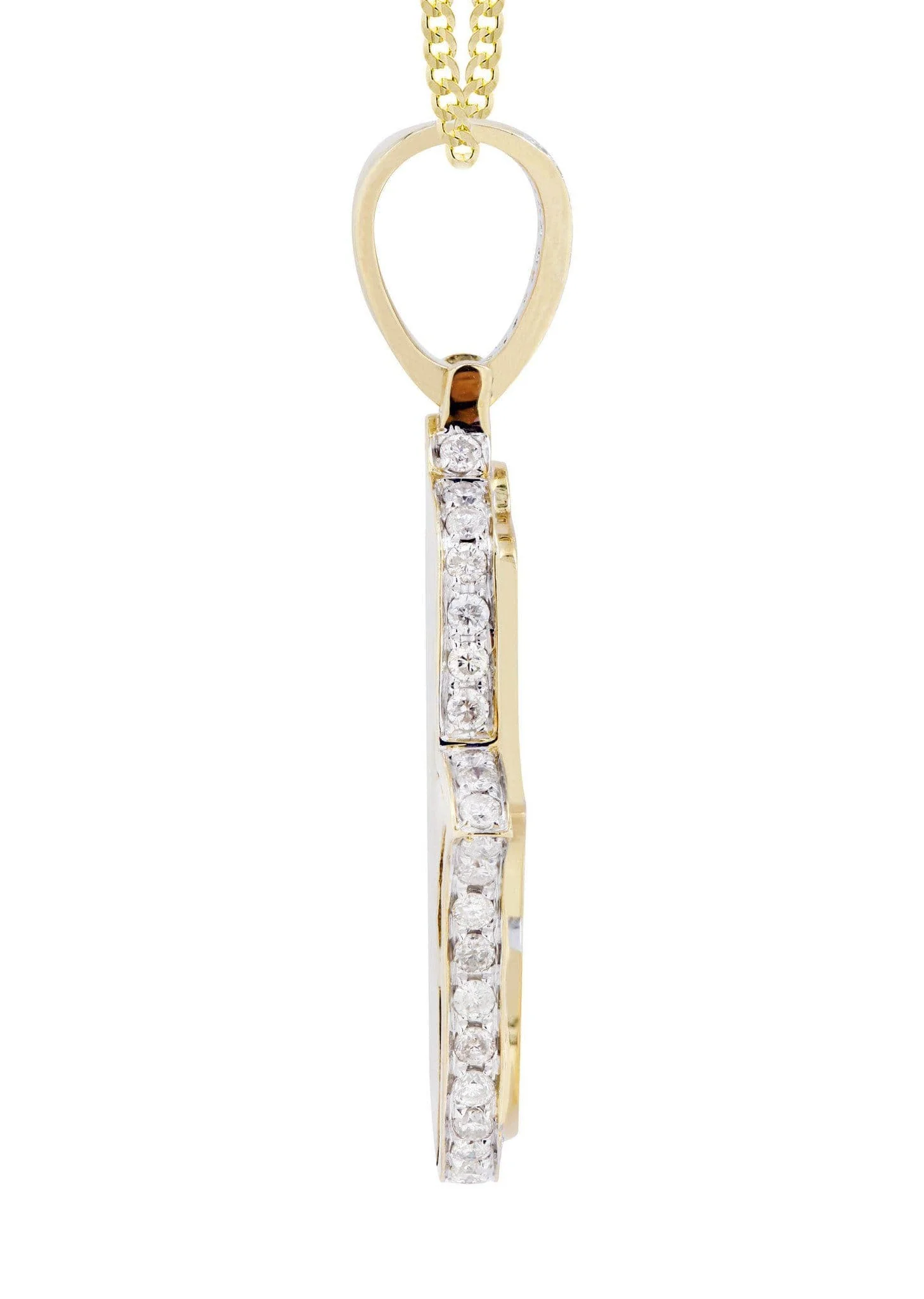 10K Yellow Gold Hamsa Diamond Necklace  | 5.26 Carats - Image 4