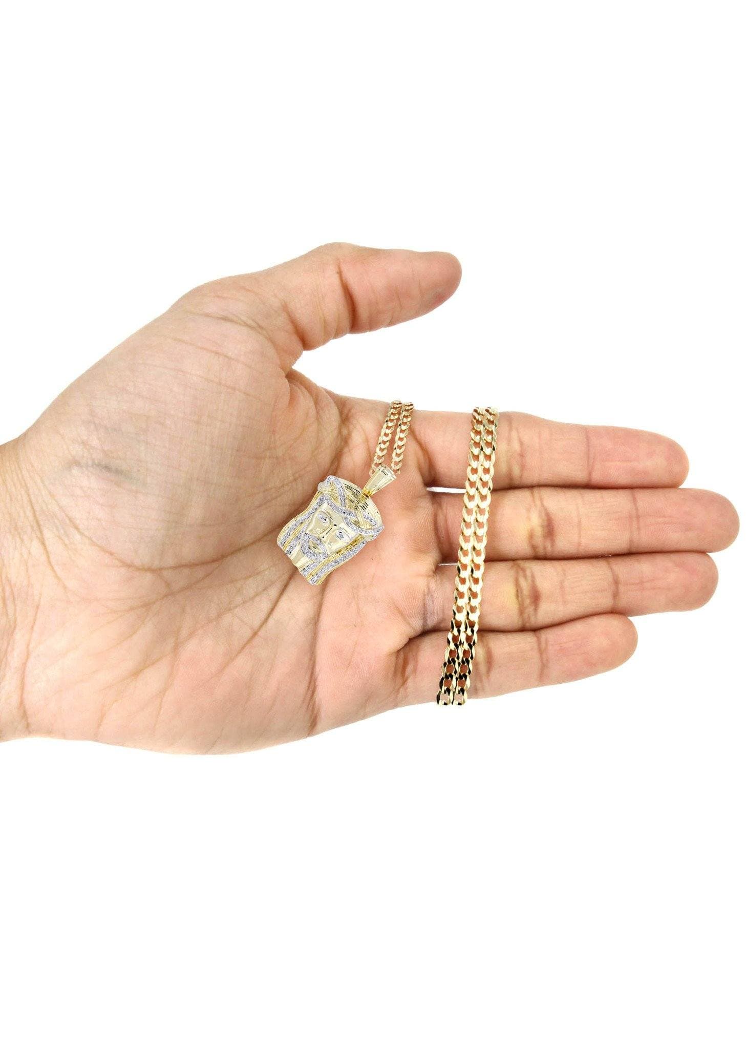 10K Yellow Gold Jesus Head Diamond Necklace | 0.33 Carats - Image 5