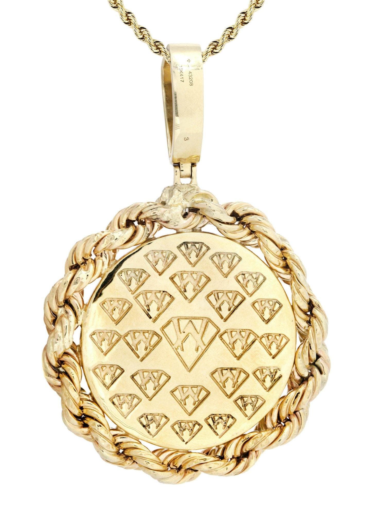 10K Yellow Gold Jesus Head Diamond Necklace | 1.7 Carats - Image 3