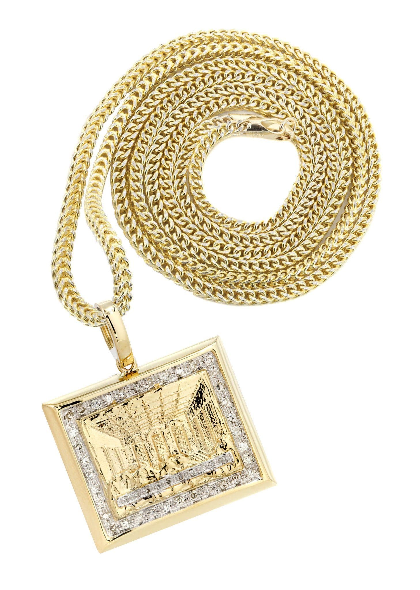 10K Yellow Gold Last Supper Diamond Necklace | 0.43 Carats