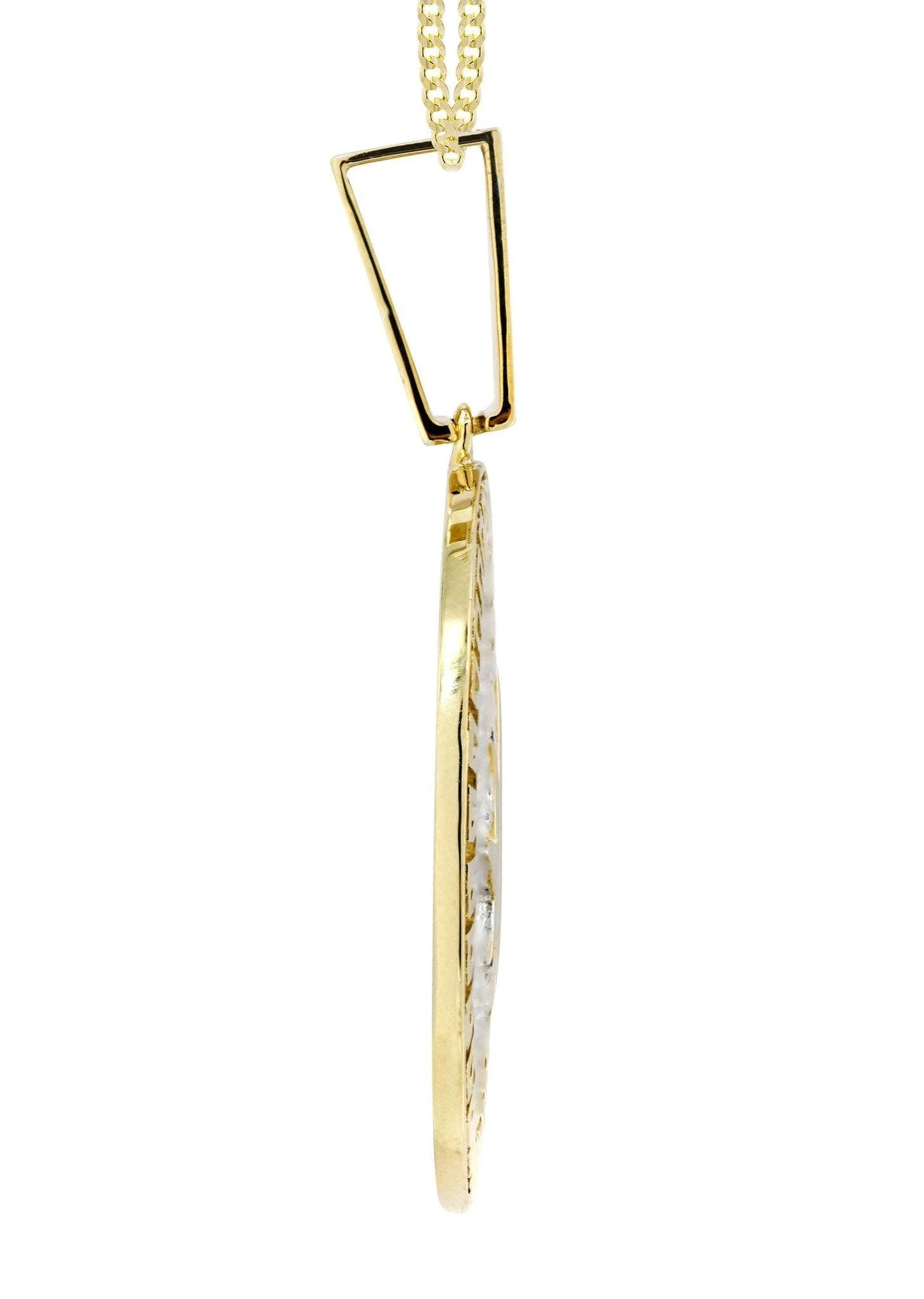 10K Yellow Gold Marijuana Leaf Diamond Necklace  | 0.88 Carats - Image 4