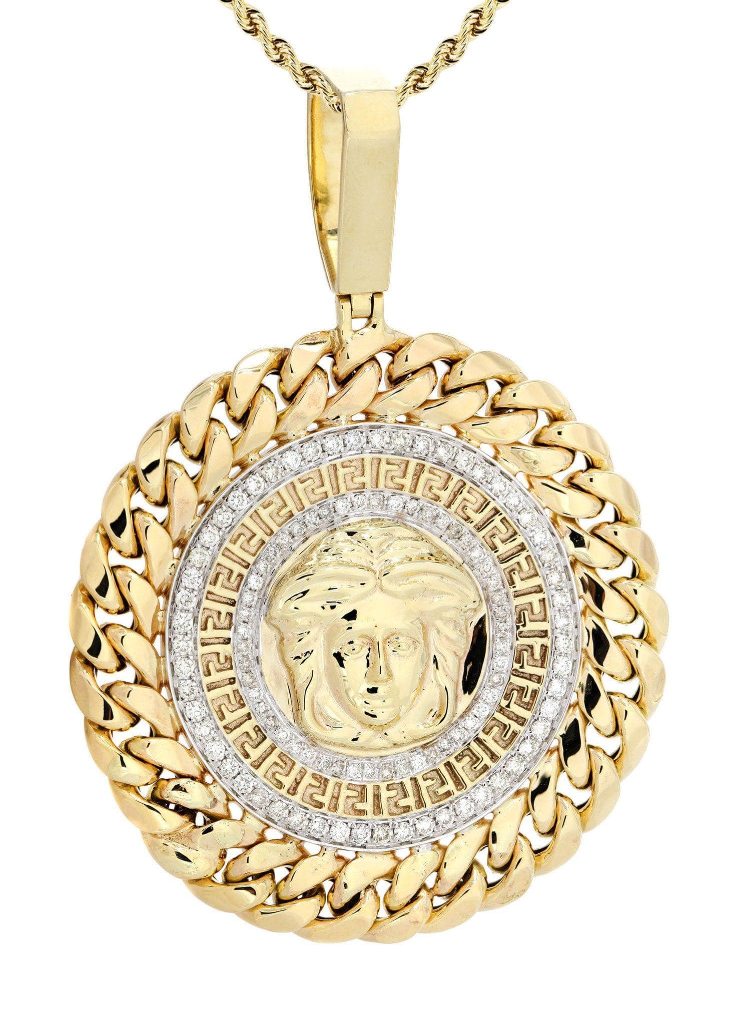 10K Yellow Gold Medusa Diamond Necklace | 1.36 Carats - Image 2