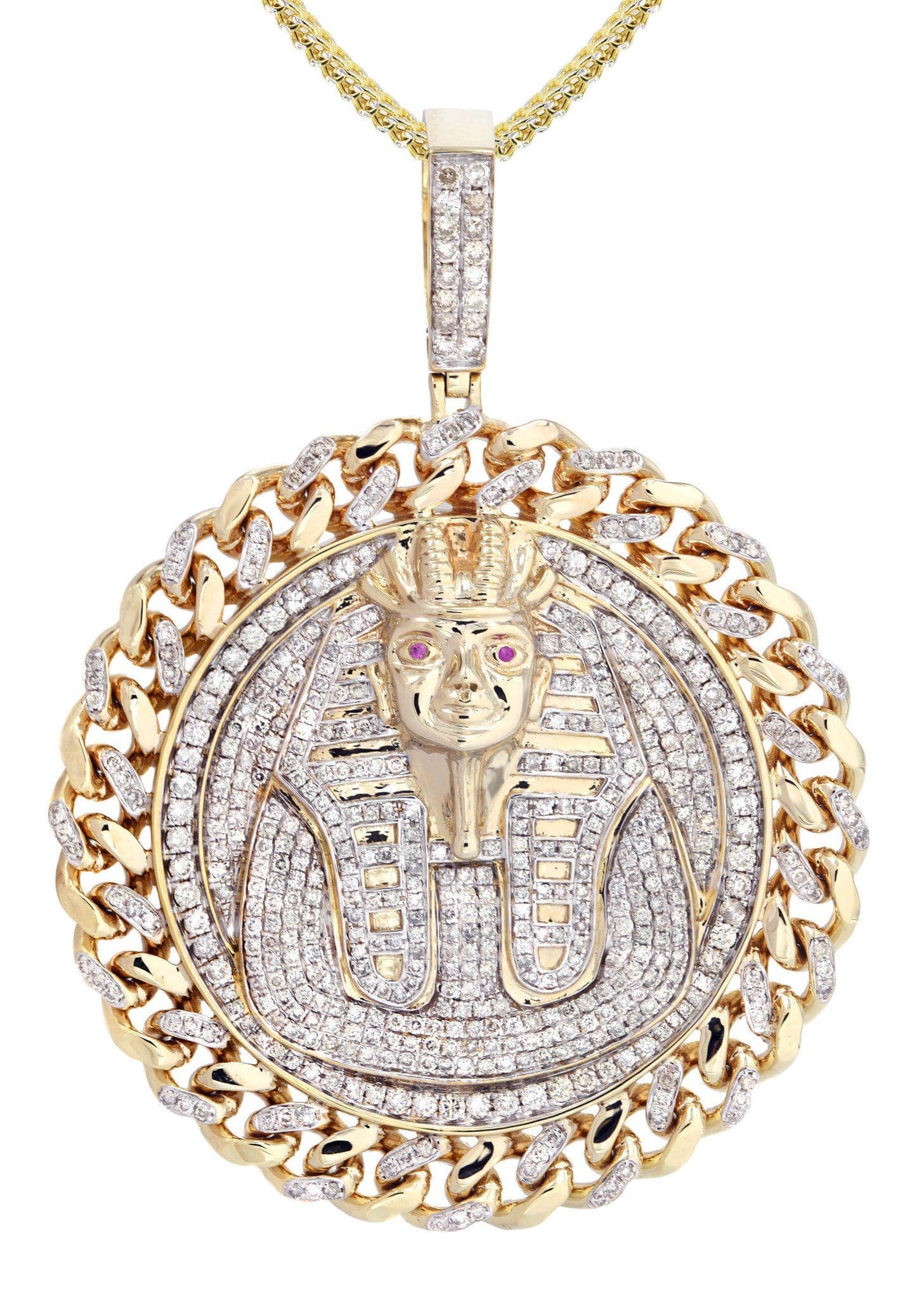 10K Yellow Gold Pharaoh Diamond Necklace | 4.44 Carats - Image 2