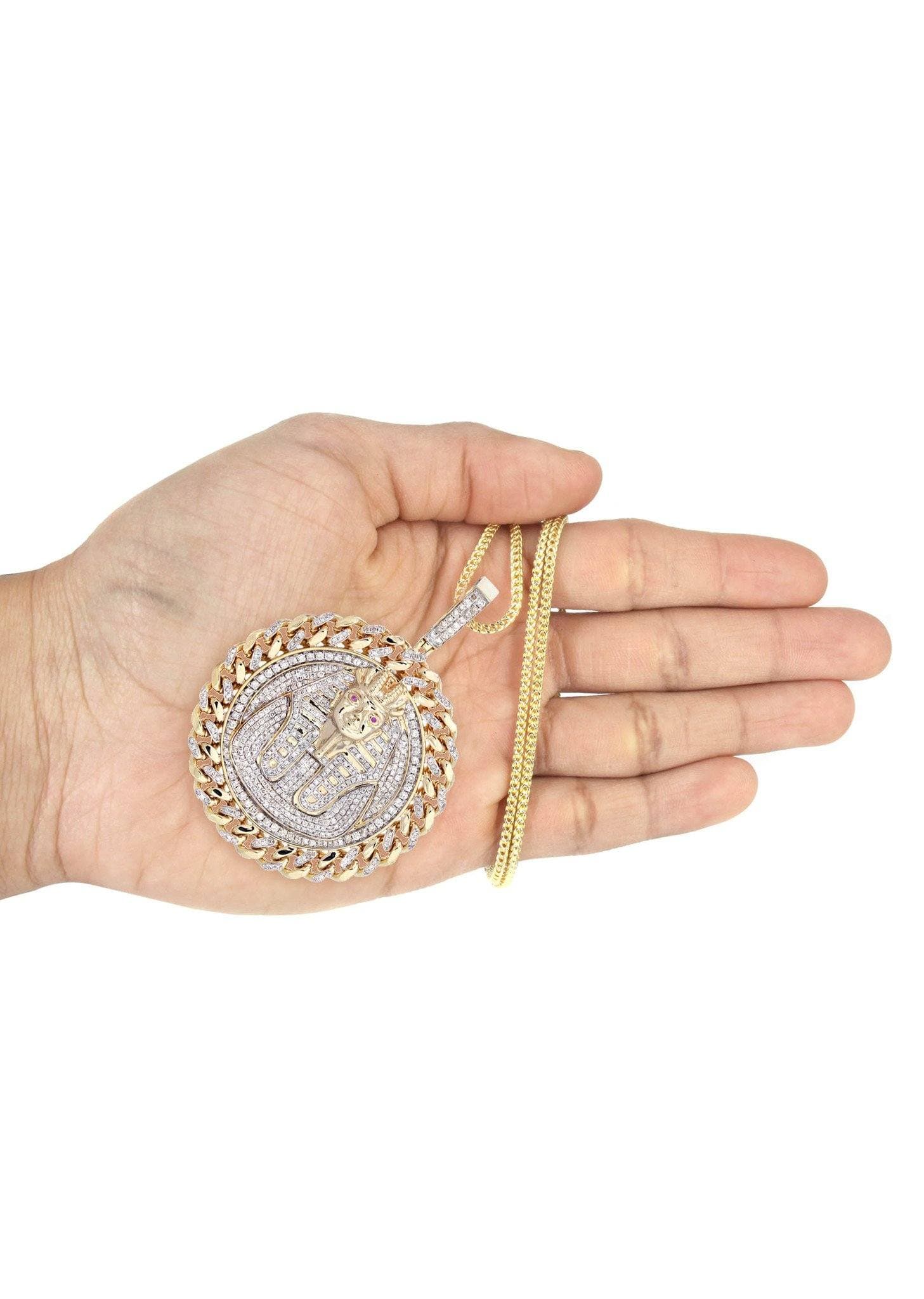 10K Yellow Gold Pharaoh Diamond Necklace | 4.44 Carats - Image 5
