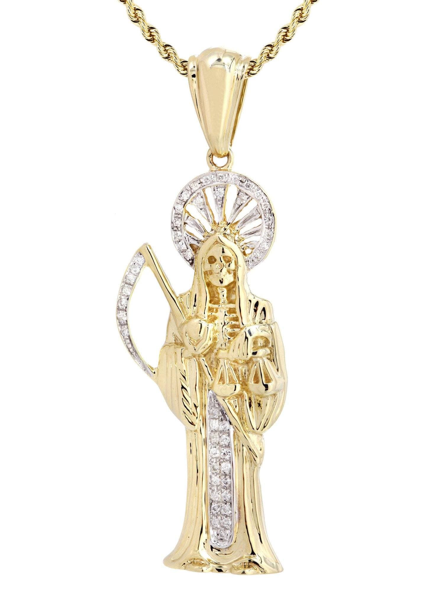 10K Yellow Gold St. Death Diamond Necklace | 0.17 Carats - Image 2