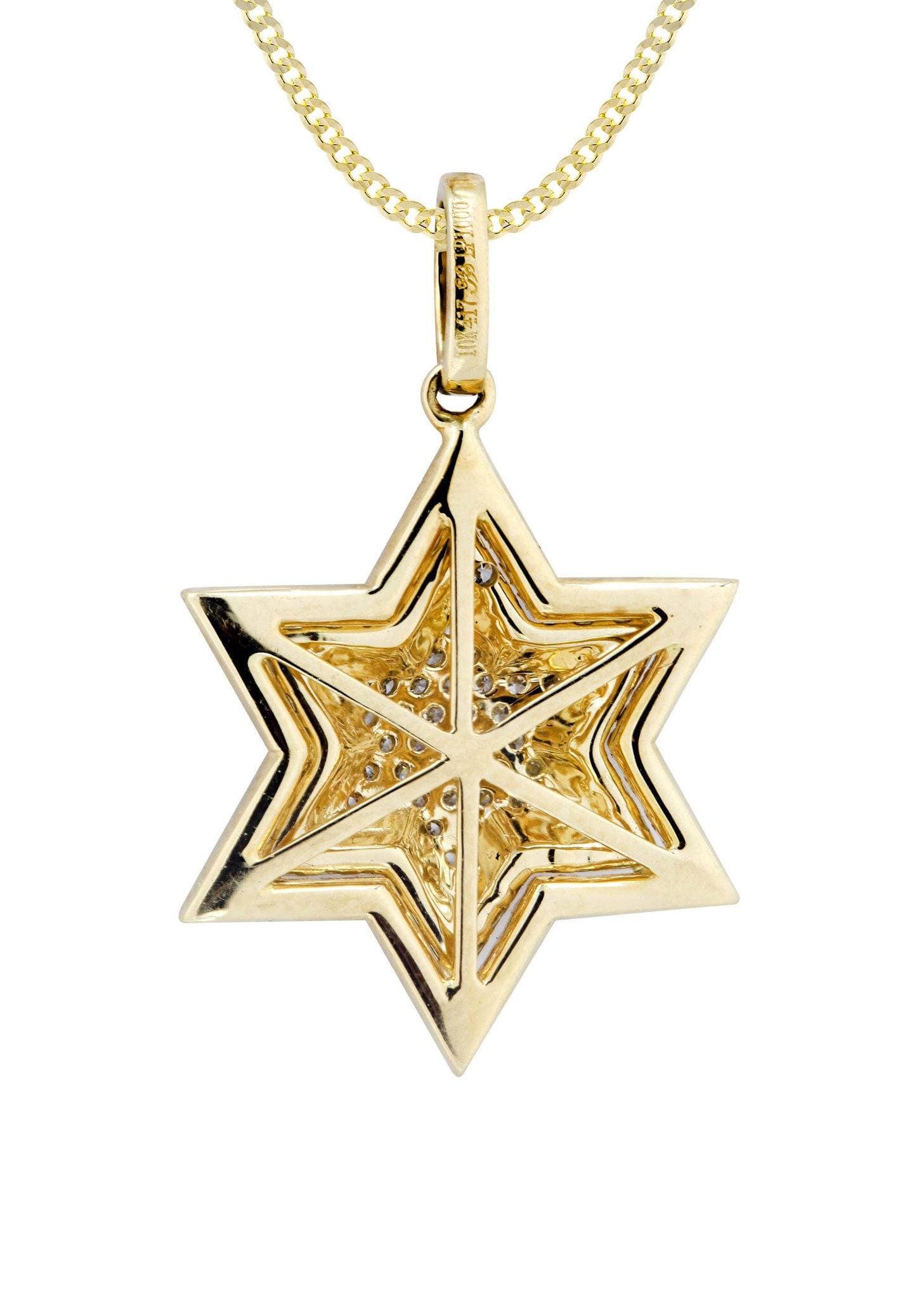 10K Yellow Gold Star Diamond Necklace  | 0.68 Carats - Image 3