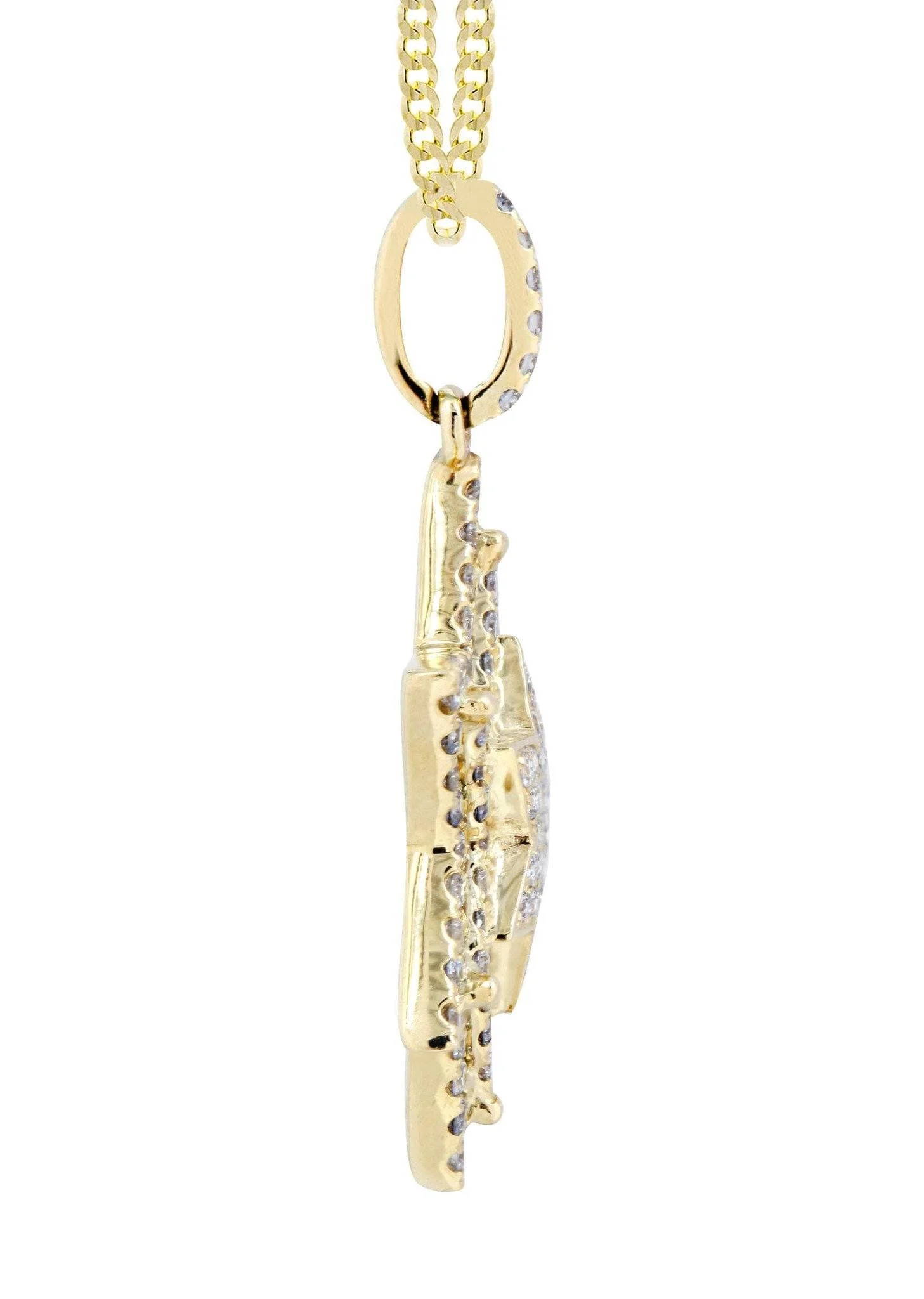 10K Yellow Gold Star Diamond Necklace  | 0.68 Carats - Image 4