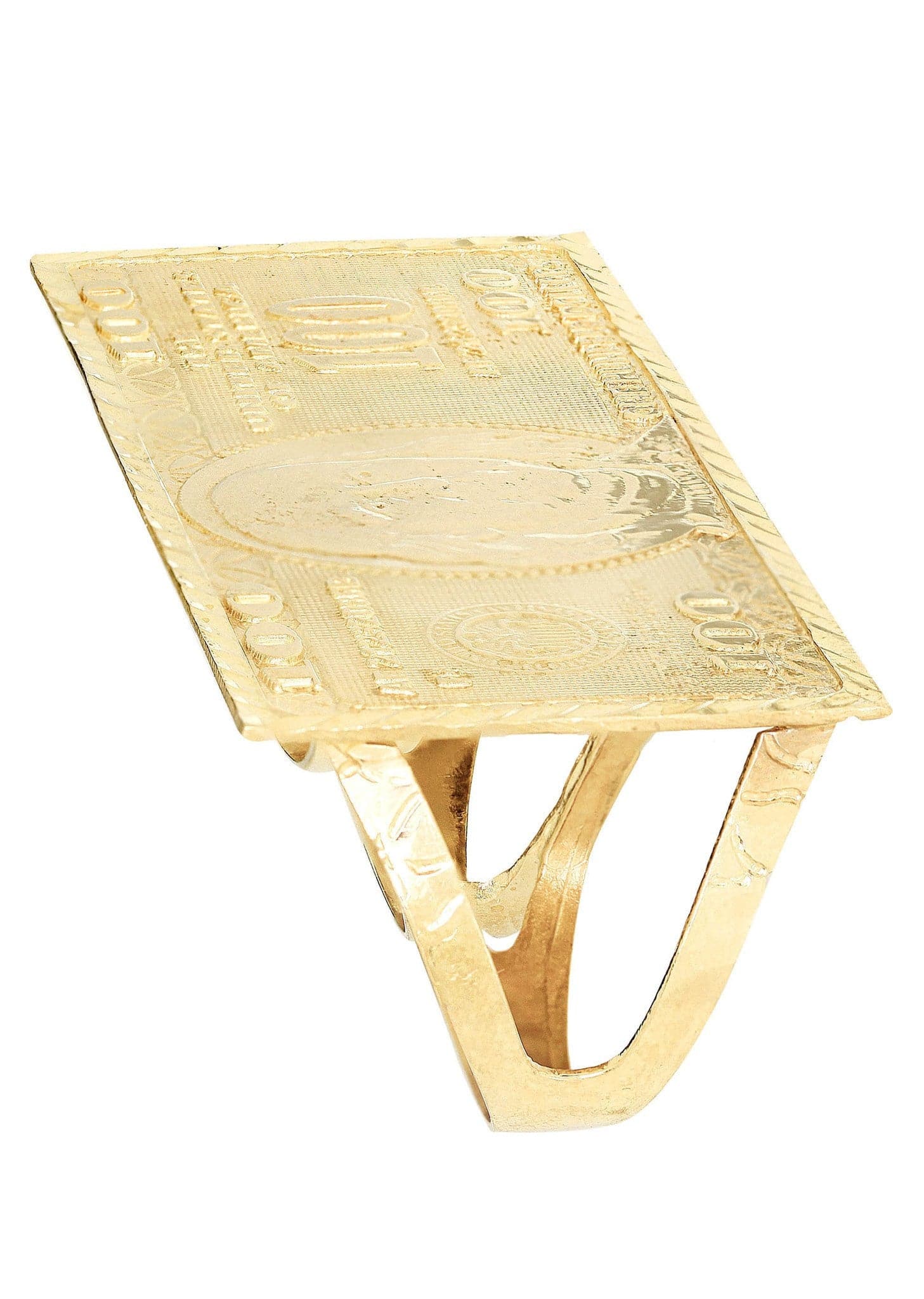 $100 Dollar Bill 10K Gold Mens Ring | 18.6 Grams - Image 3
