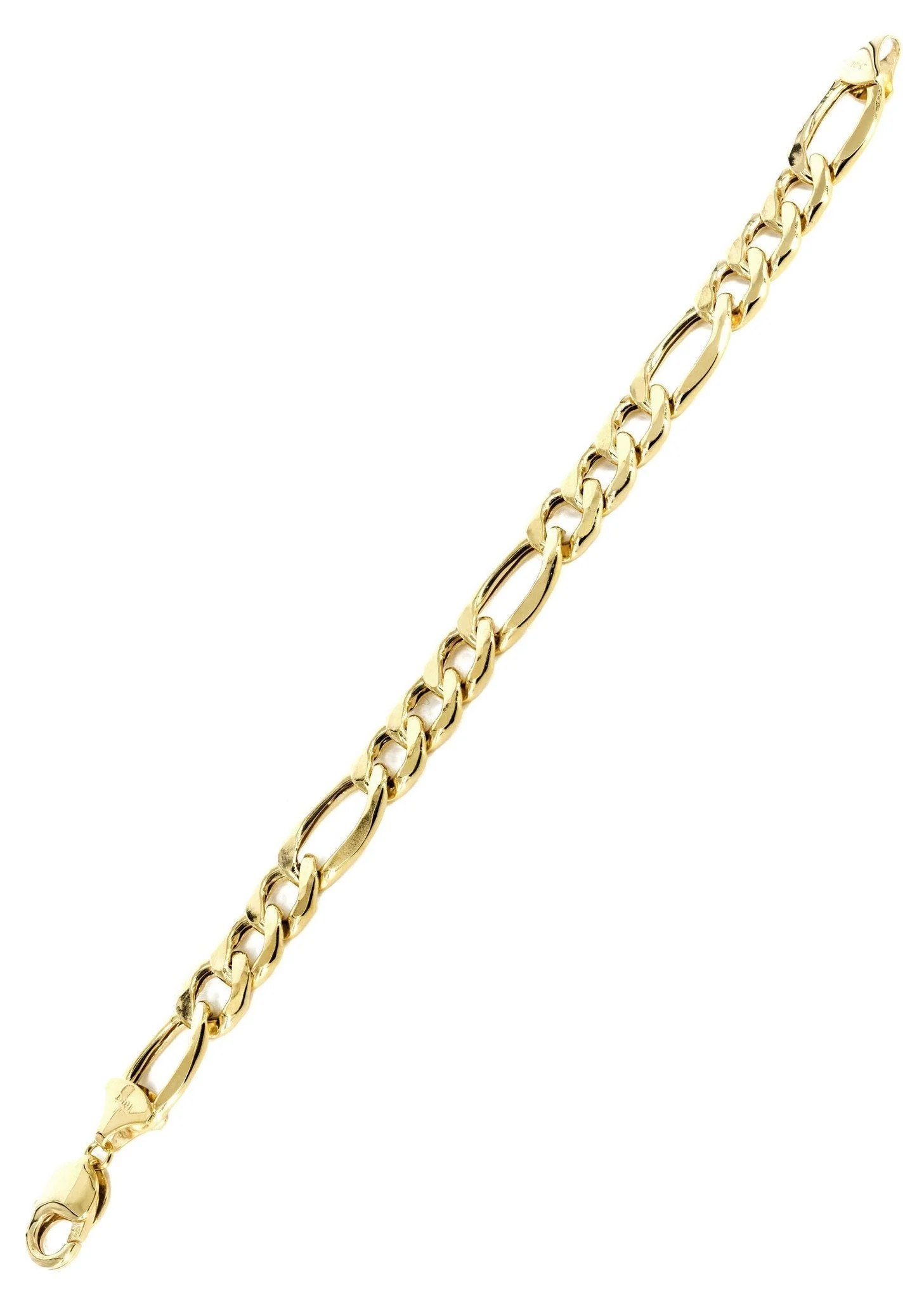 Solid Womens Figaro Bracelet 10K/14K Yellow Gold - Image 3