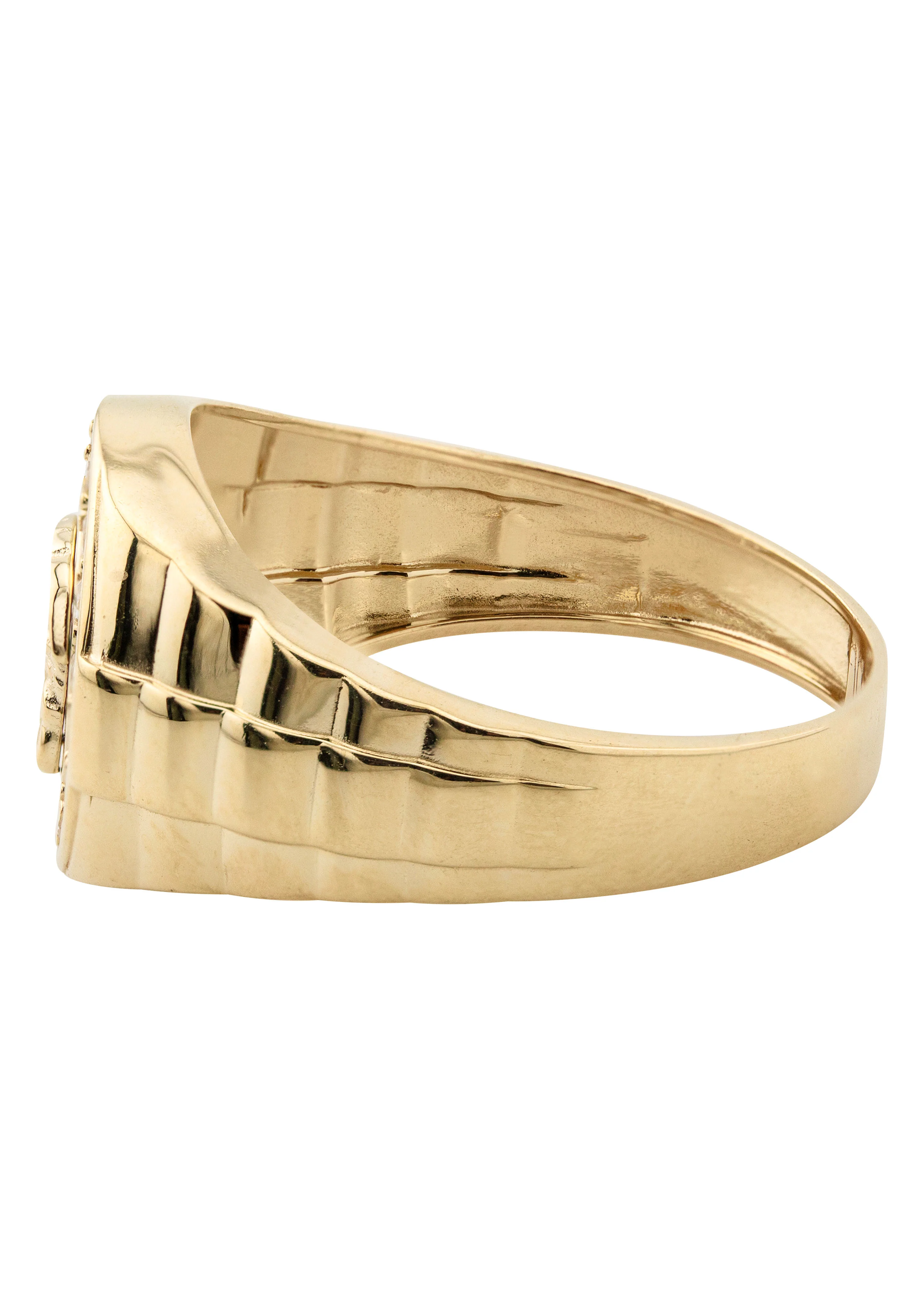 10K Gold Cz Allah Ring For Men | 2.6 Grams - Image 3