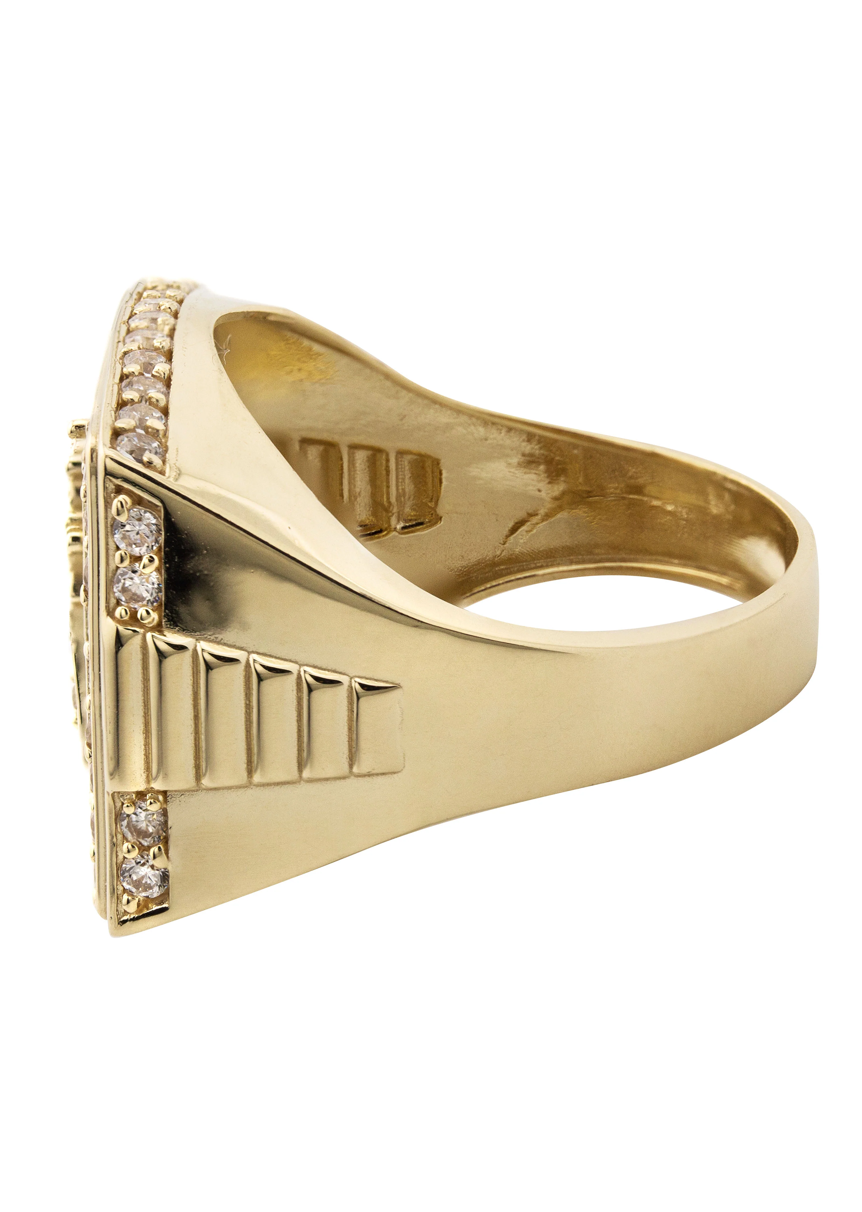 10K Gold Cz Baby Jesus Ring For Men | 6 Grams - Image 2