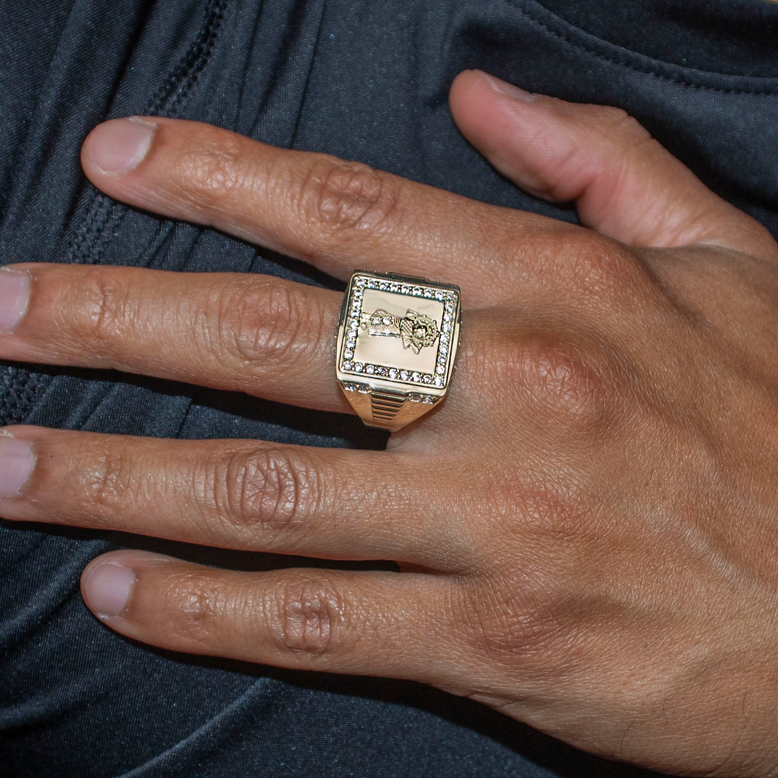 10K Gold Cz Baby Jesus Ring For Men | 6 Grams - Image 4