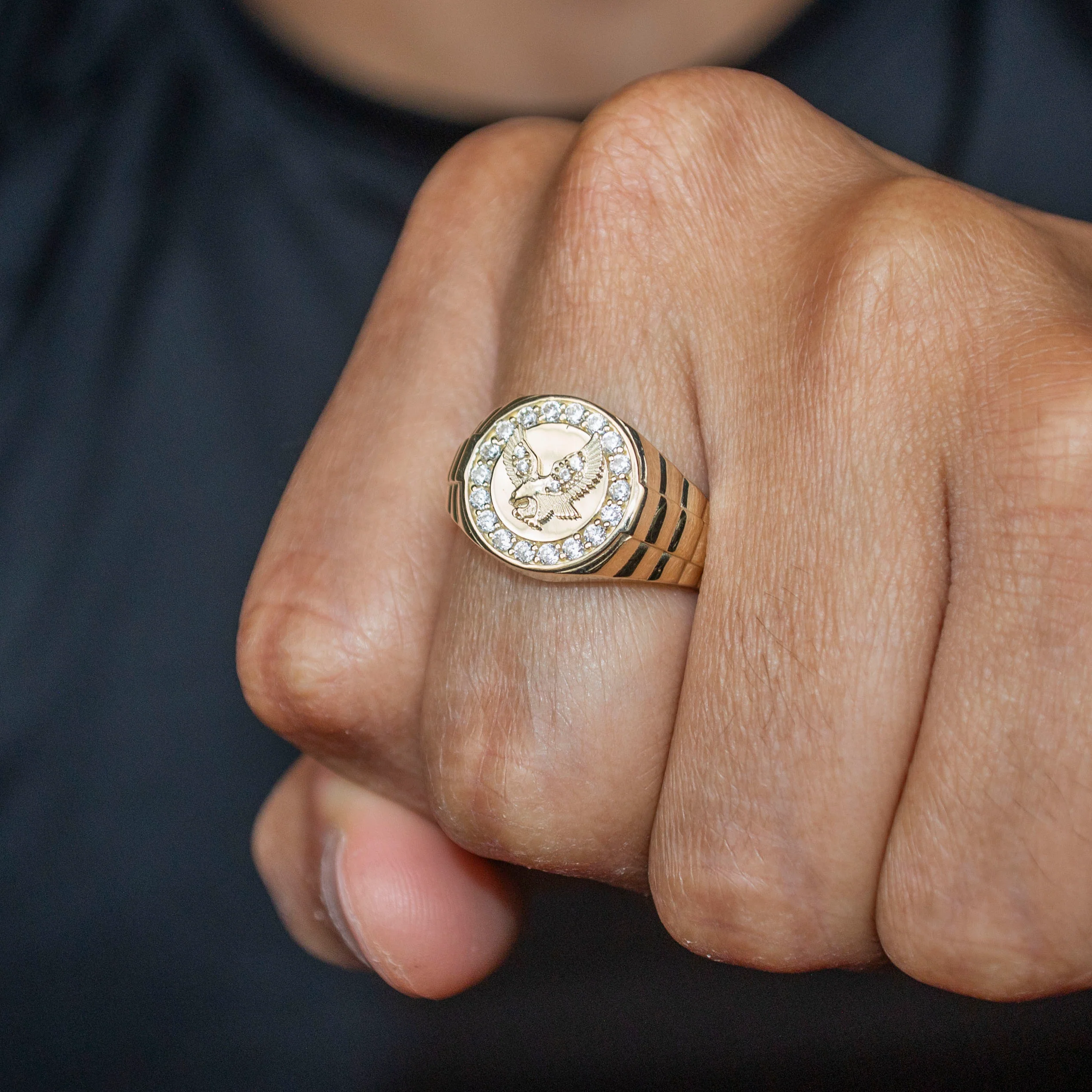 10K Gold Cz Eagle Ring For Men | 2.6 Grams - Image 2