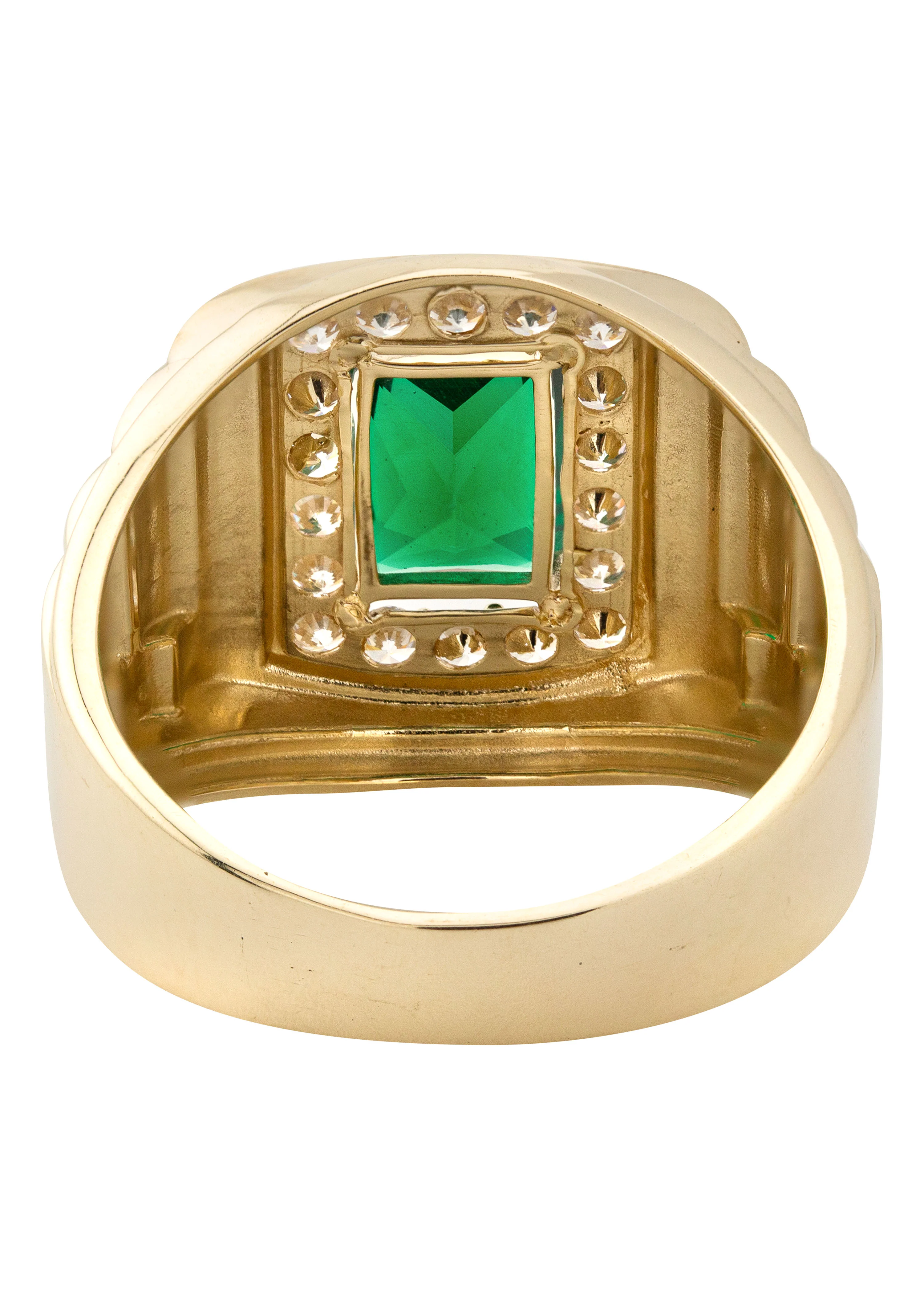 10K Gold Cz Emerald Ring For Men | 4 Grams - Image 4