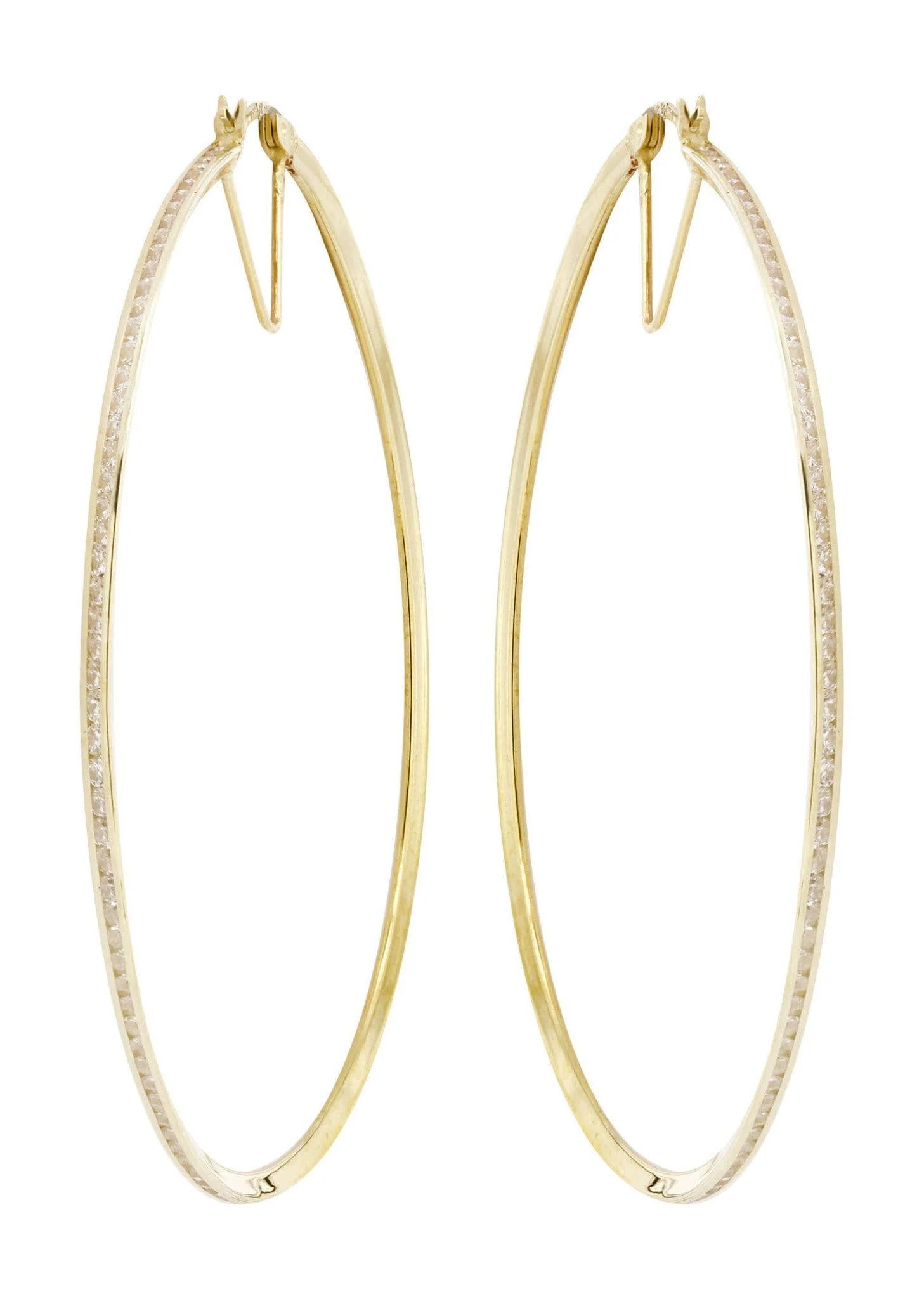 10K Gold Hoop Earrings | Diameter 2.25 Inches - Image 3