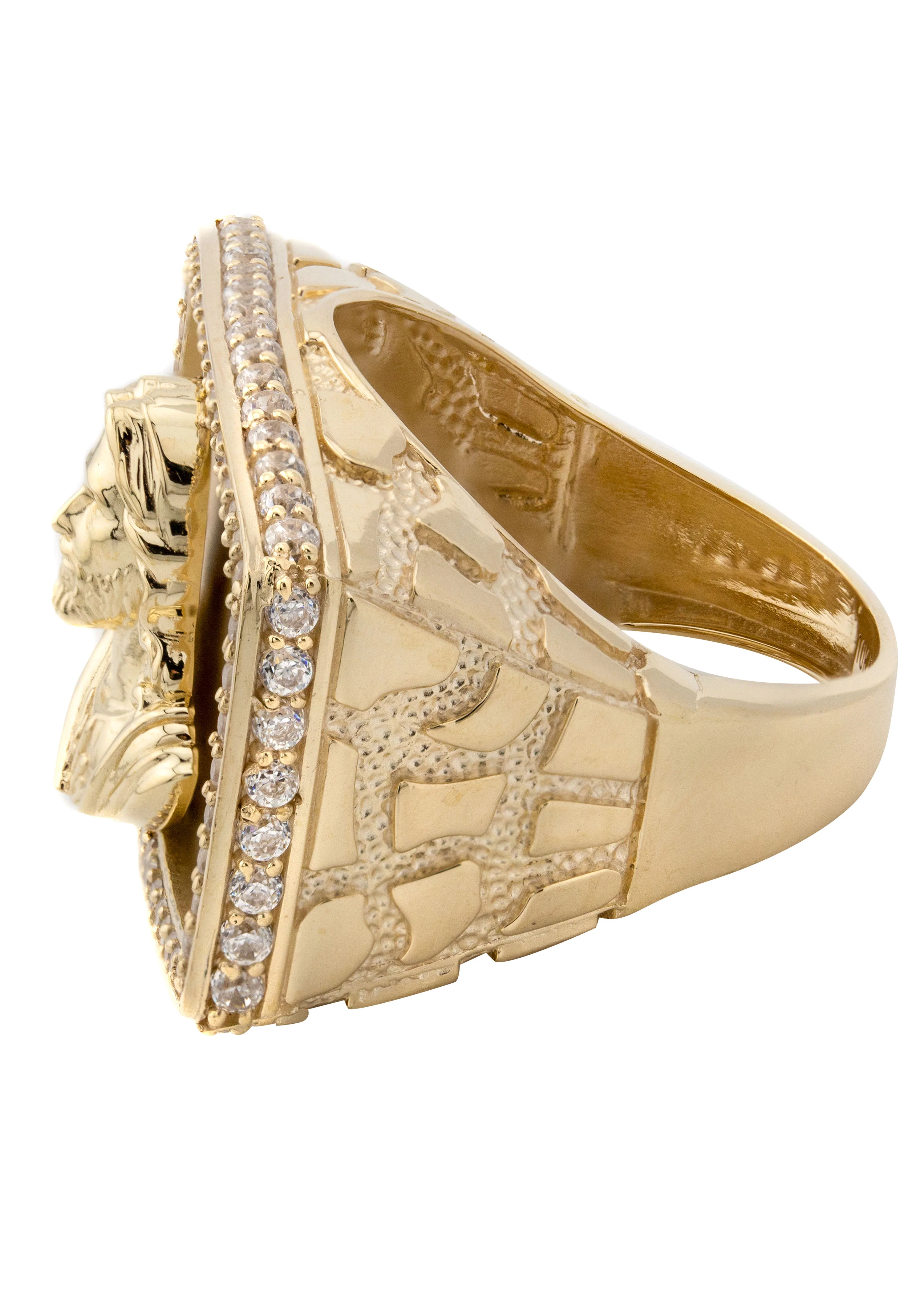 10K Gold Cz Jesus Ring For Men | 9 Grams - Image 2