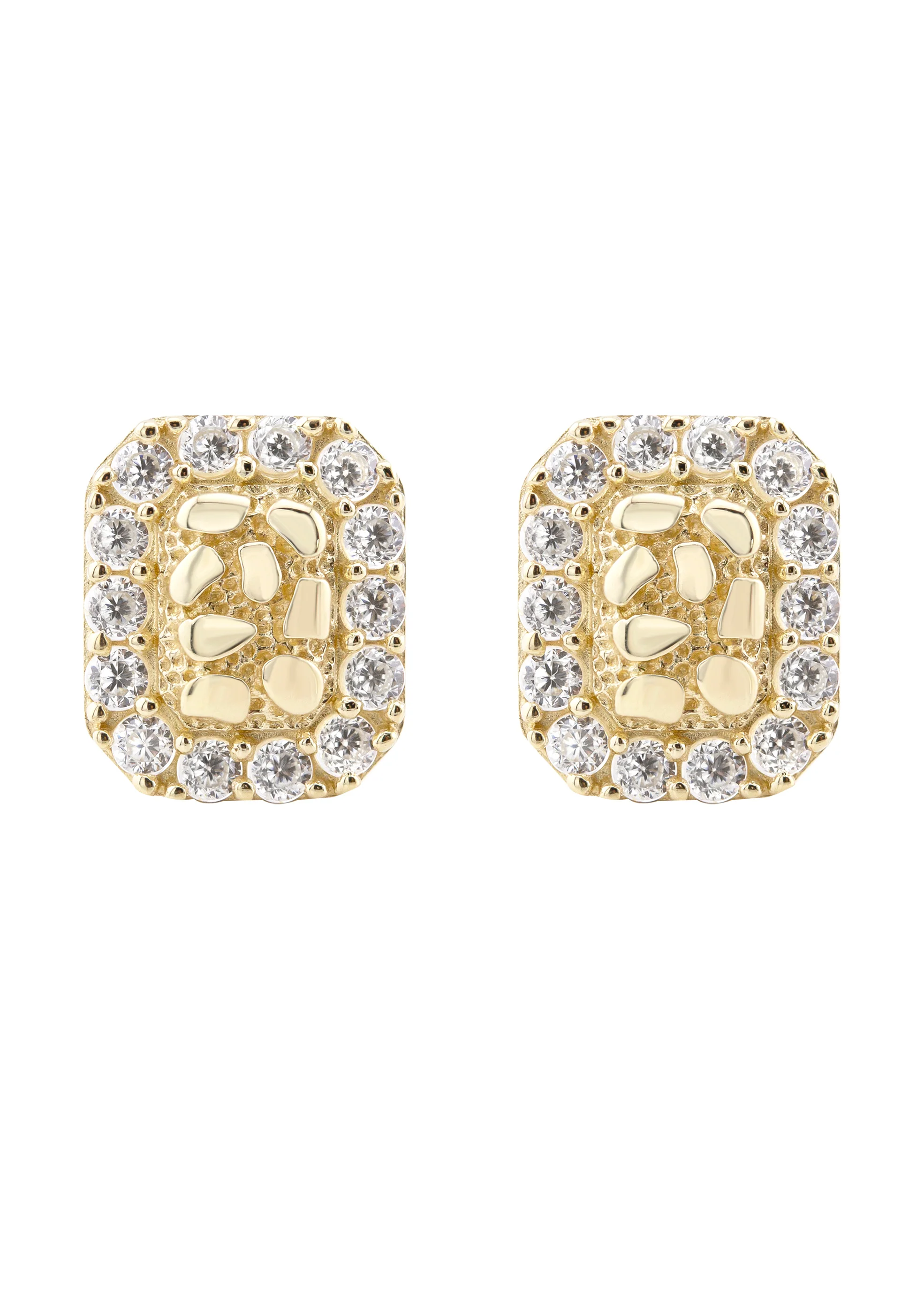 10K Gold Nugget Earrings | Appx 0.3 Inches Wide | Style #65