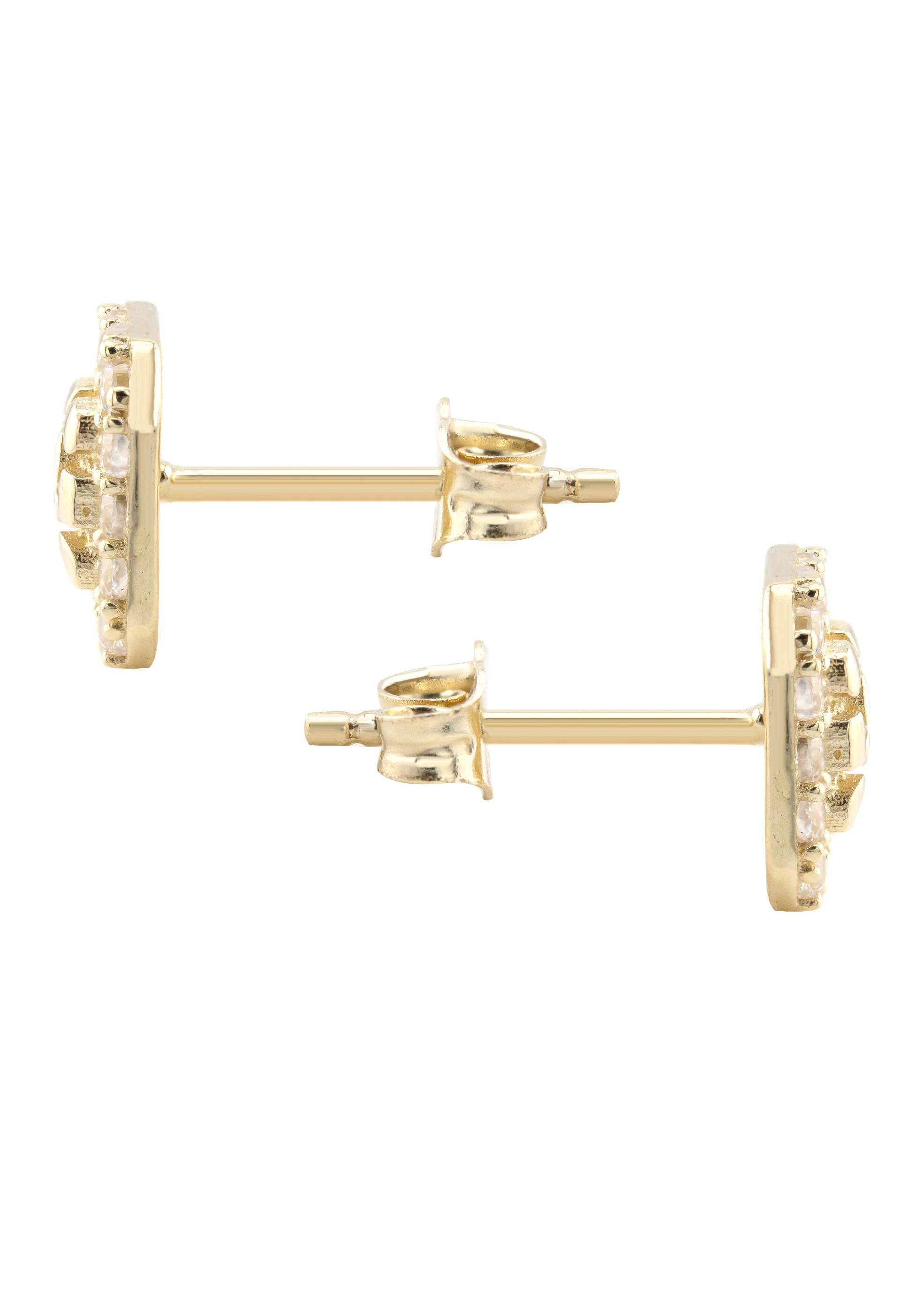 10K Gold Nugget Earrings | Appx 0.3 Inches Wide | Style #65 - Image 2