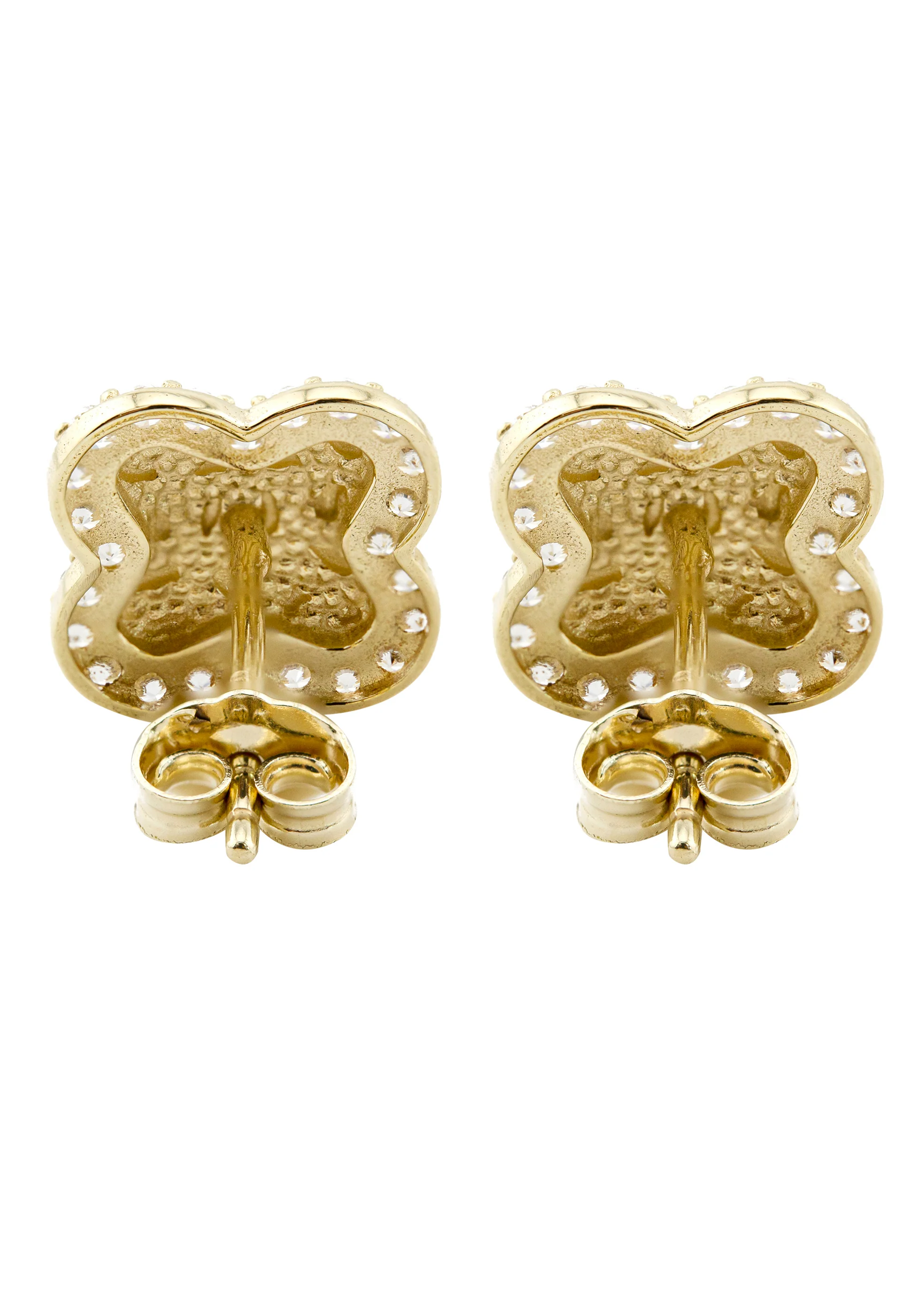 10K Gold Nugget Earrings | Appx 0.4 Inches Wide | Style #41 - Image 3