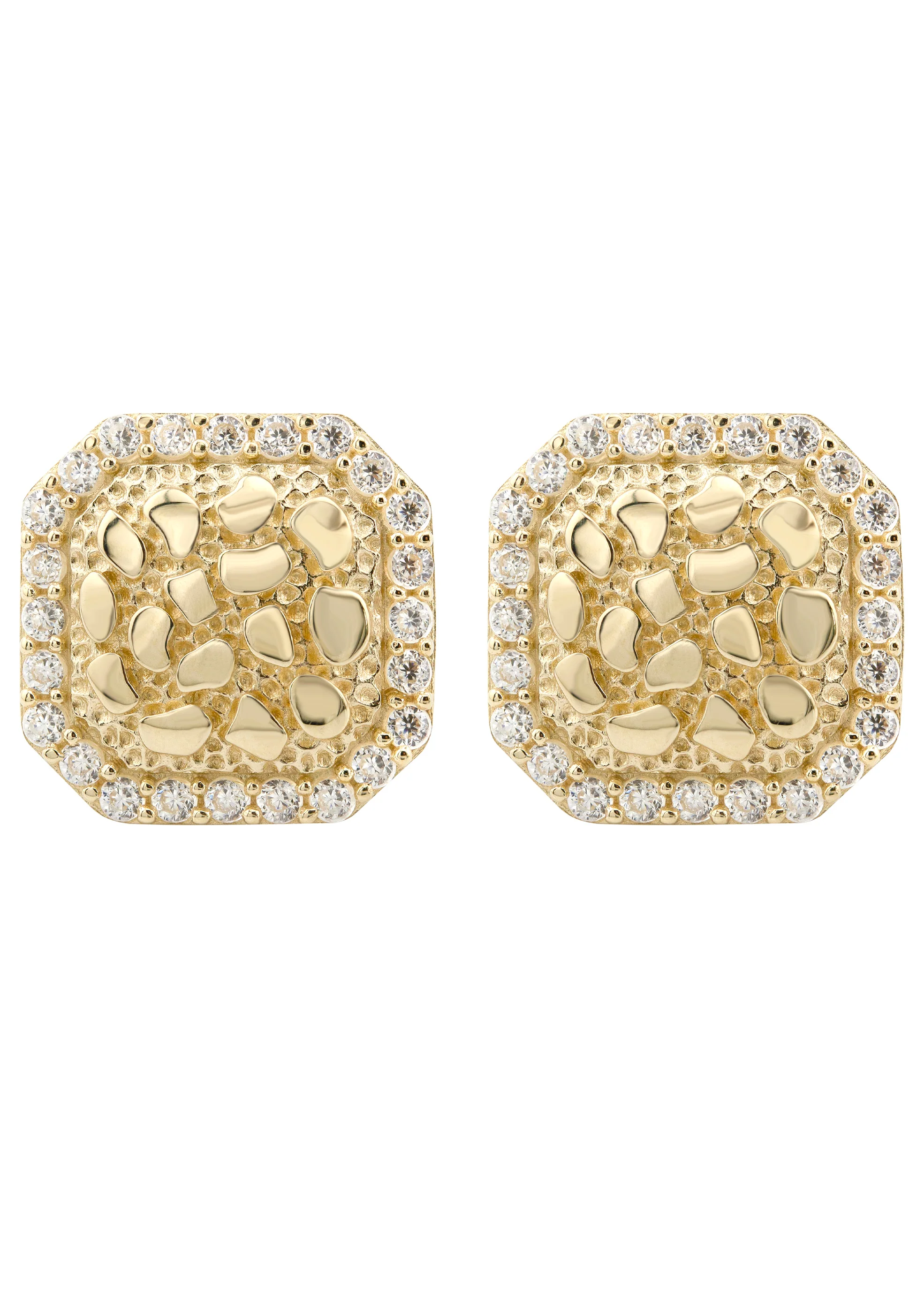 10K Gold Nugget Earrings | Appx 0.5 Inches Wide | Style #21