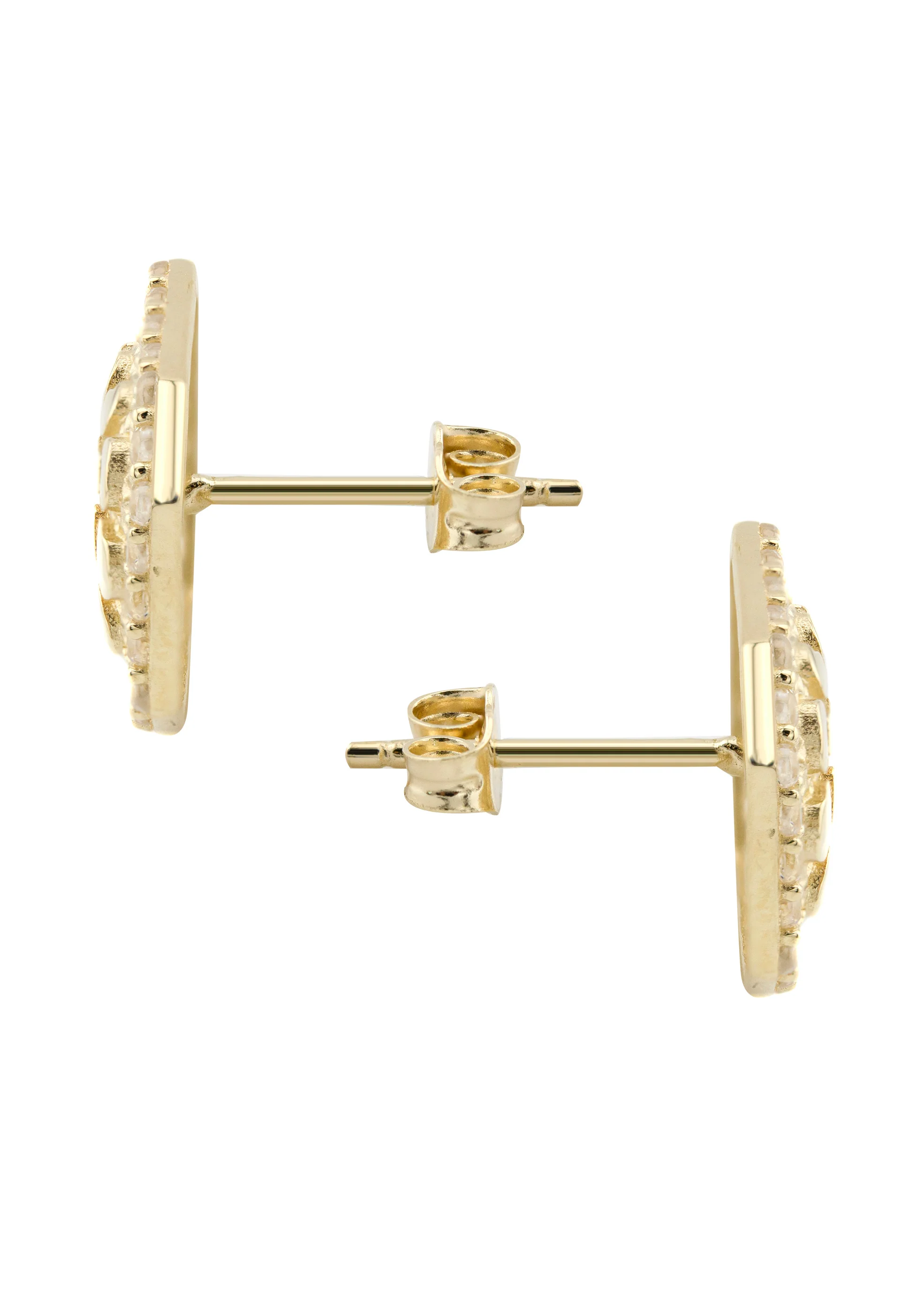 10K Gold Nugget Earrings | Appx 0.5 Inches Wide | Style #21 - Image 2