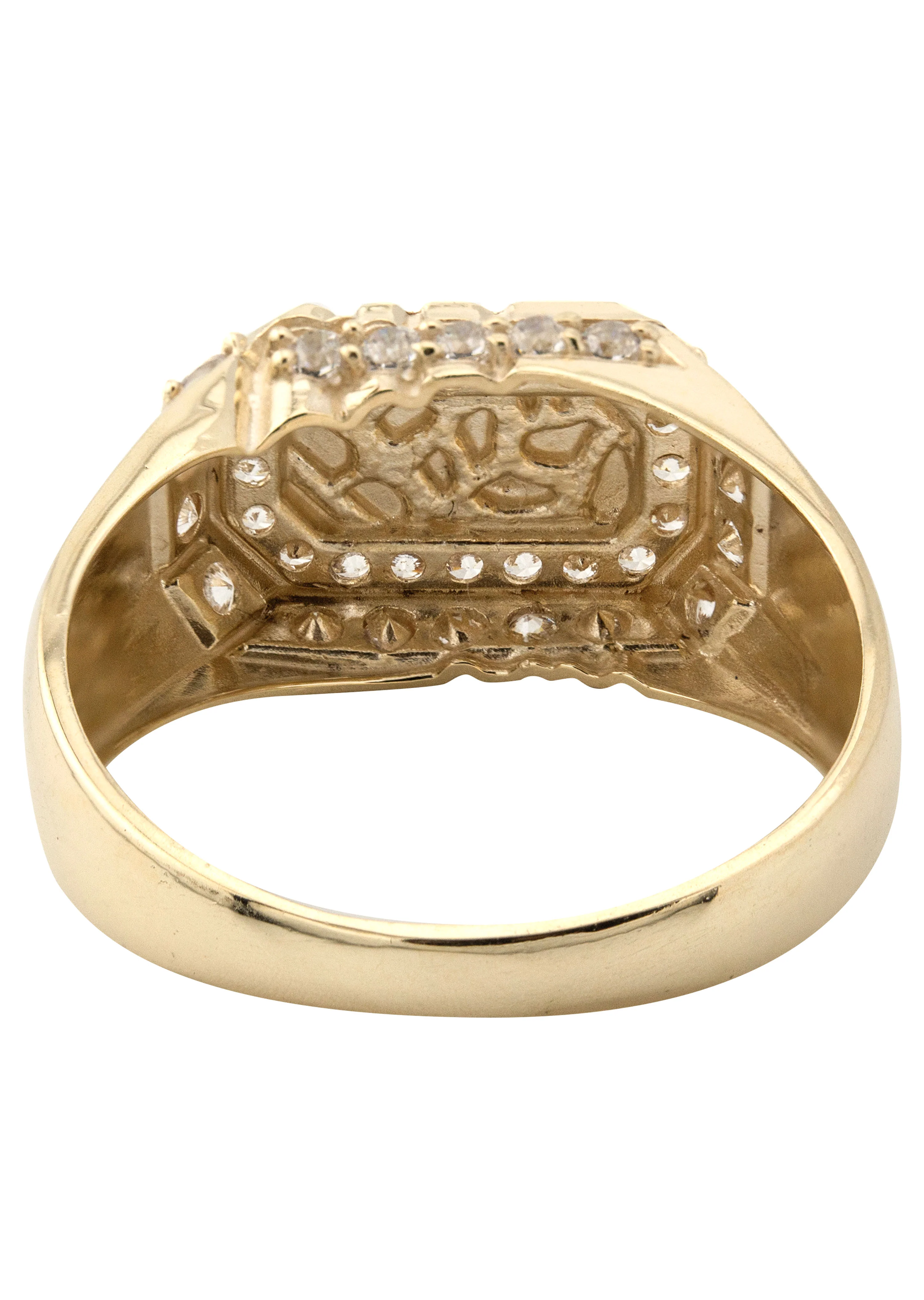 10K Gold Cz Nugget Ring For Men | 2.3 Grams - Image 3