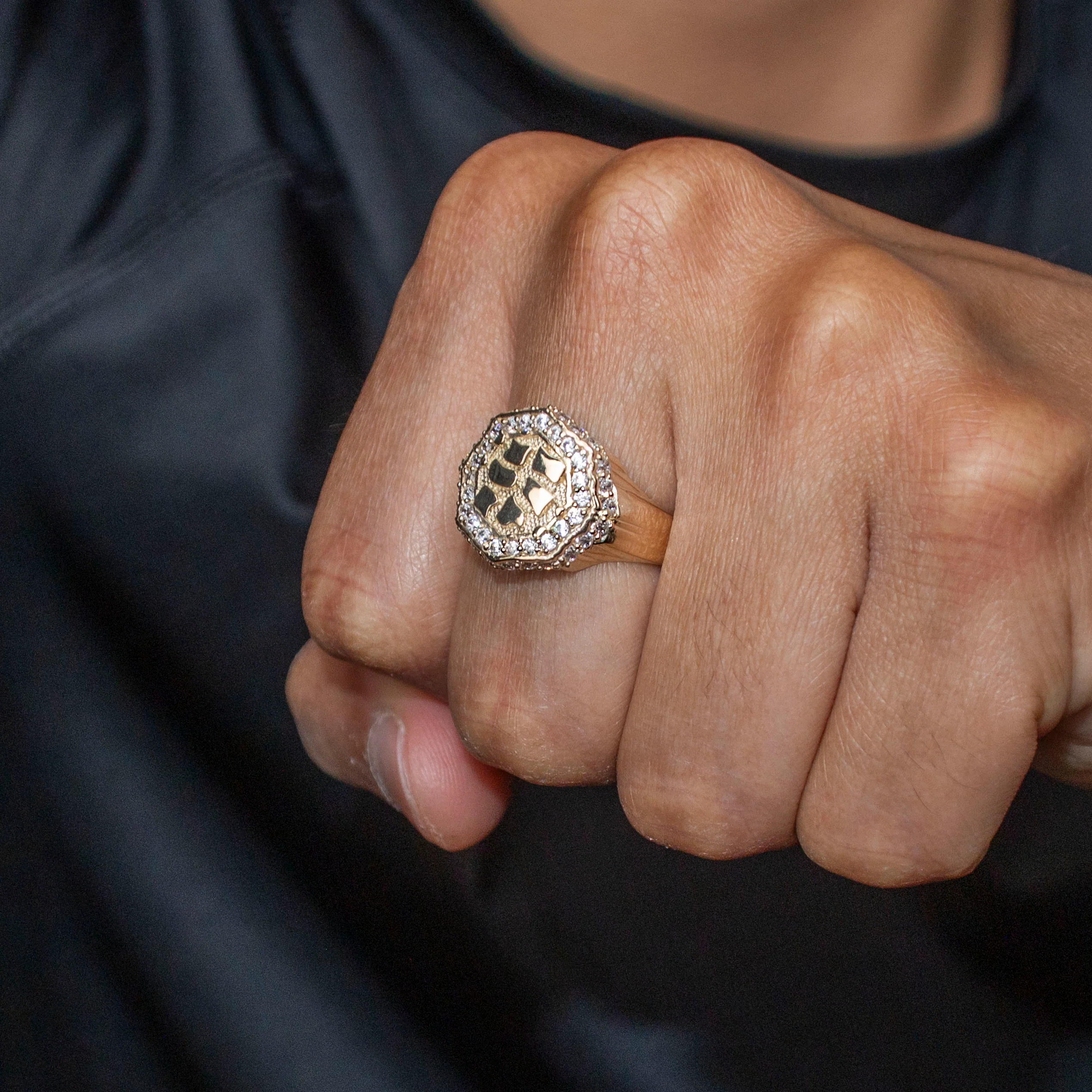 10K Gold Cz Nugget Ring For Men | 3 Grams - Image 2