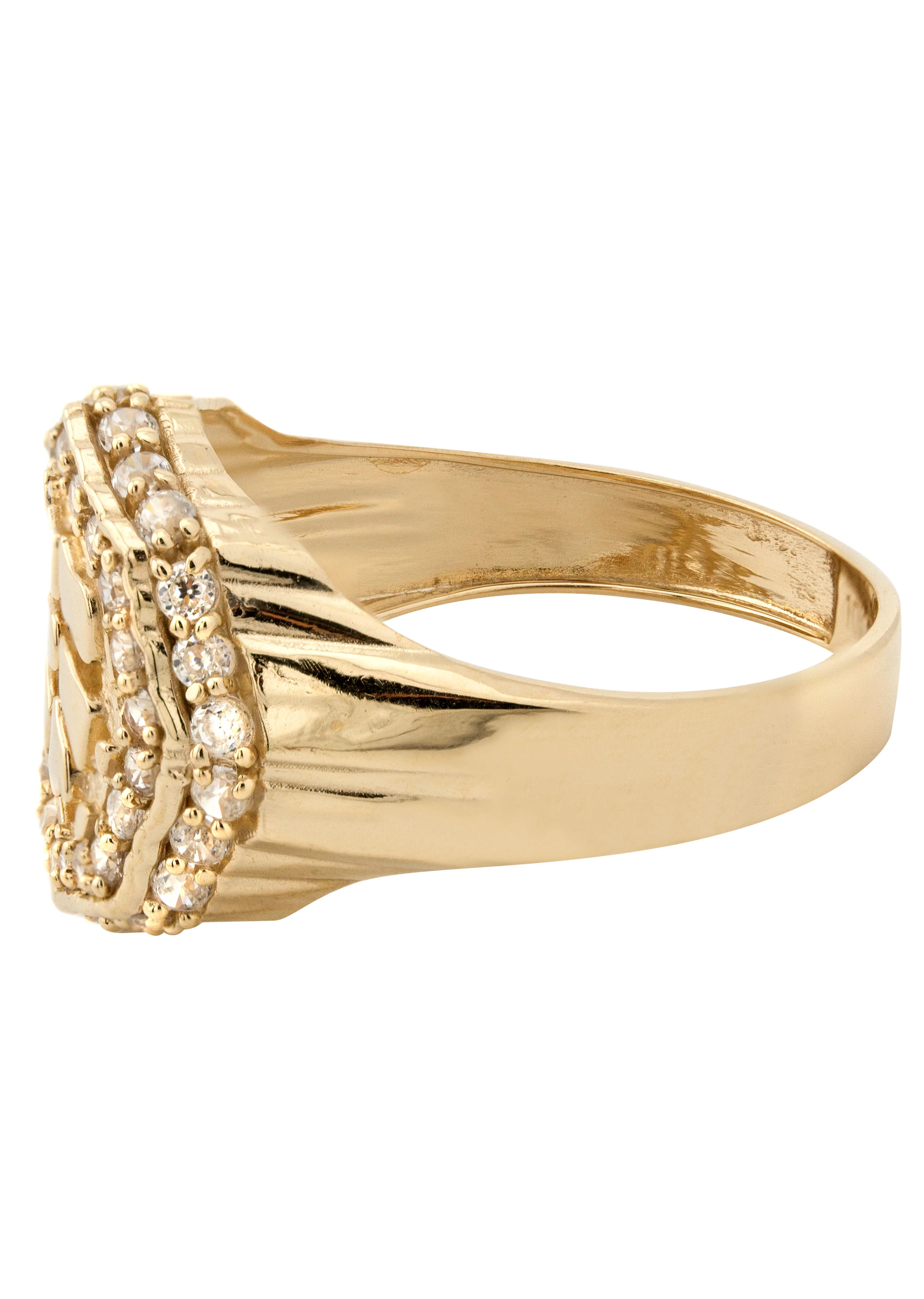 10K Gold Cz Nugget Ring For Men | 3 Grams - Image 3