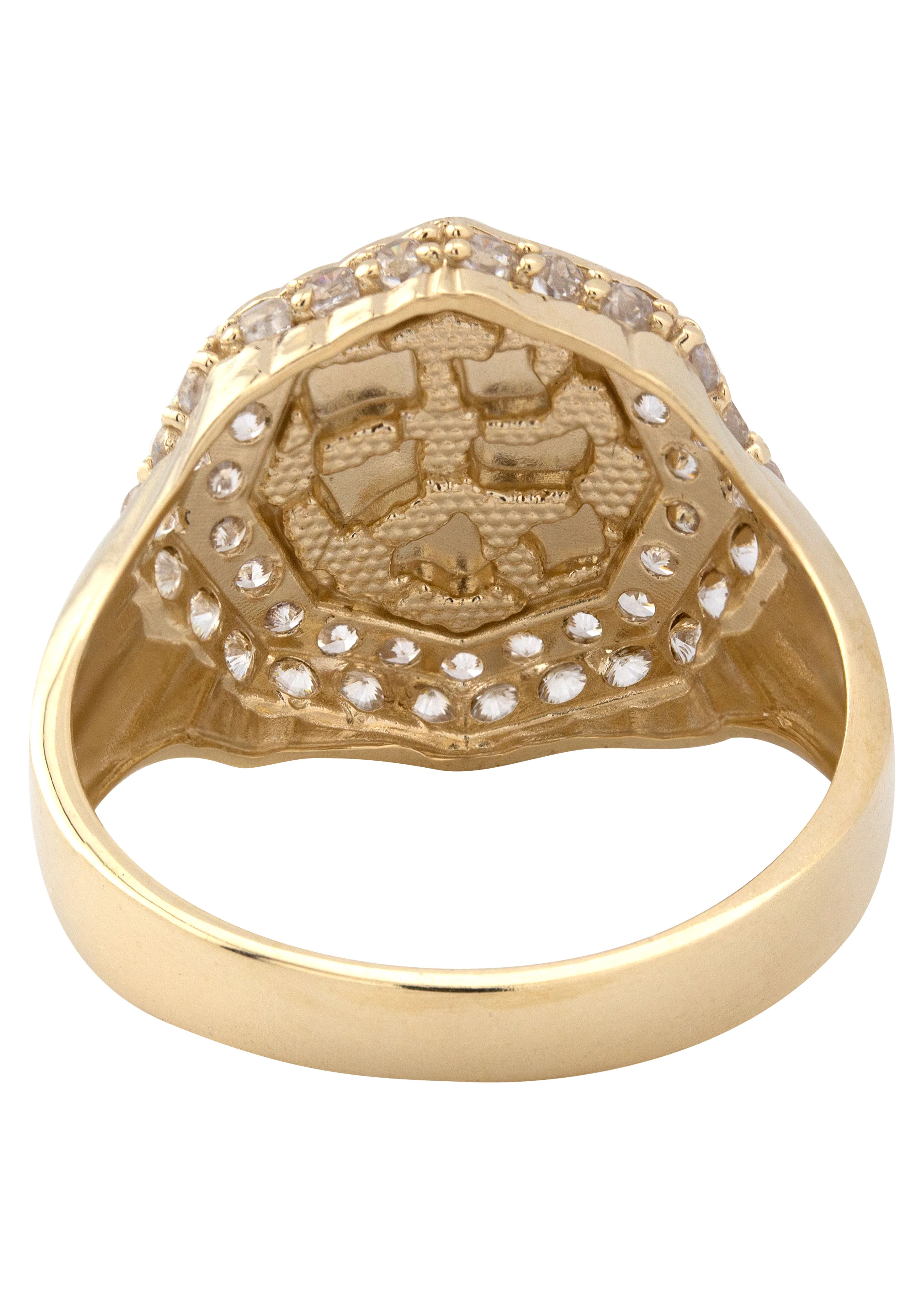 10K Gold Cz Nugget Ring For Men | 3 Grams - Image 4