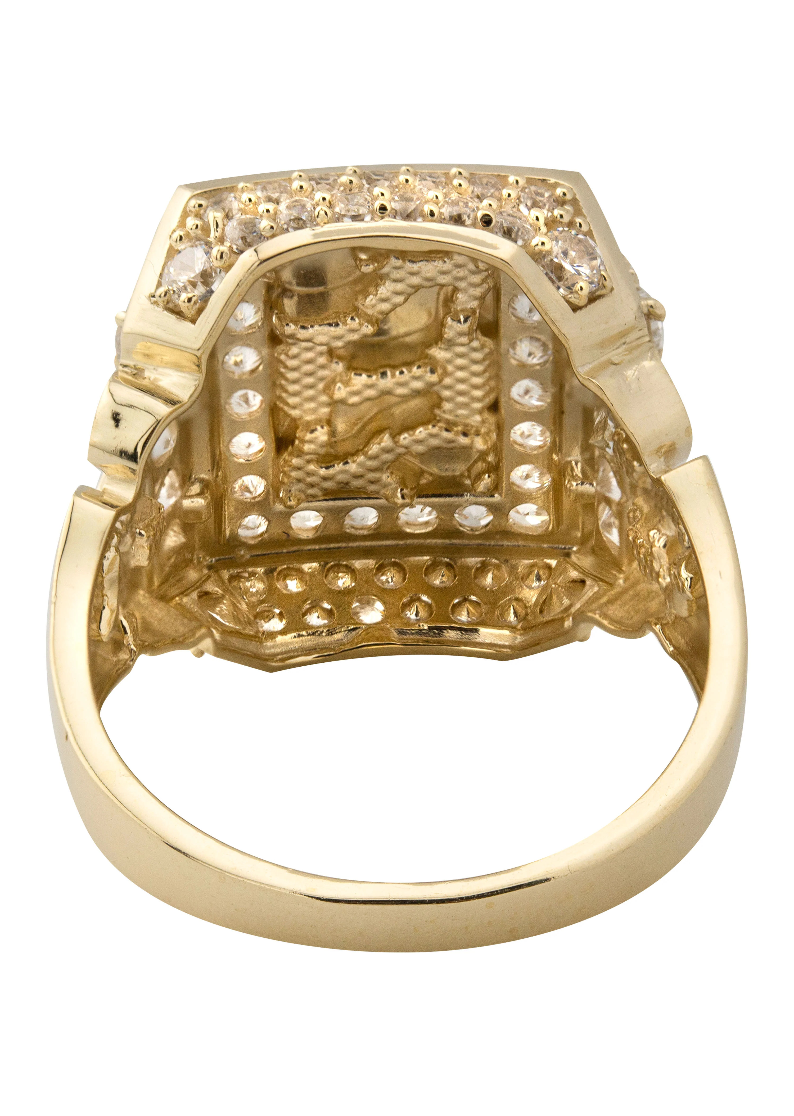 10K Gold Cz Nugget Ring For Men | 4.7 Grams - Image 3