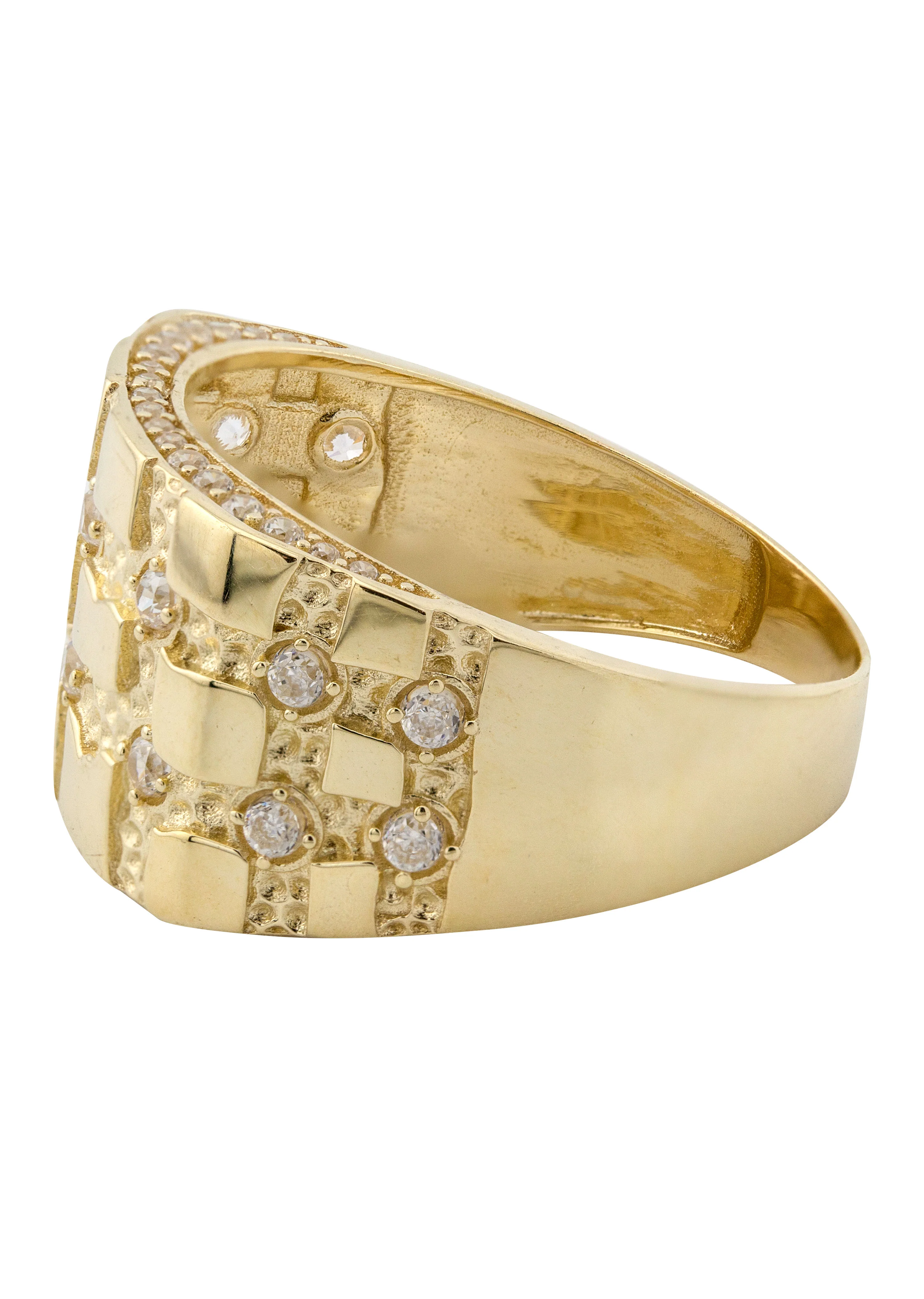 10K Gold Cz Nugget Ring For Men | 5 Grams - Image 2