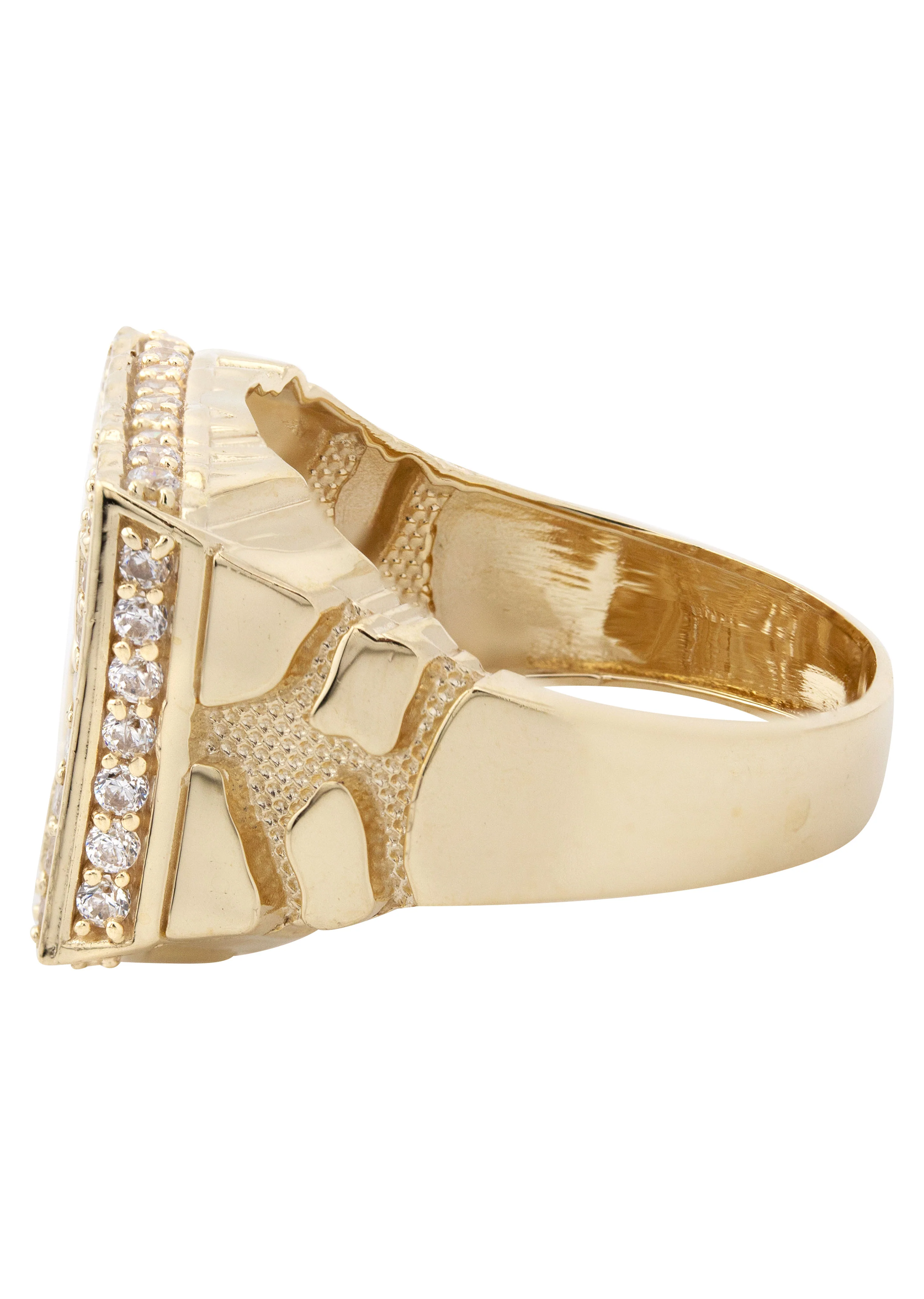 10K Gold Cz Nugget Ring For Men | 5 Grams - Image 2
