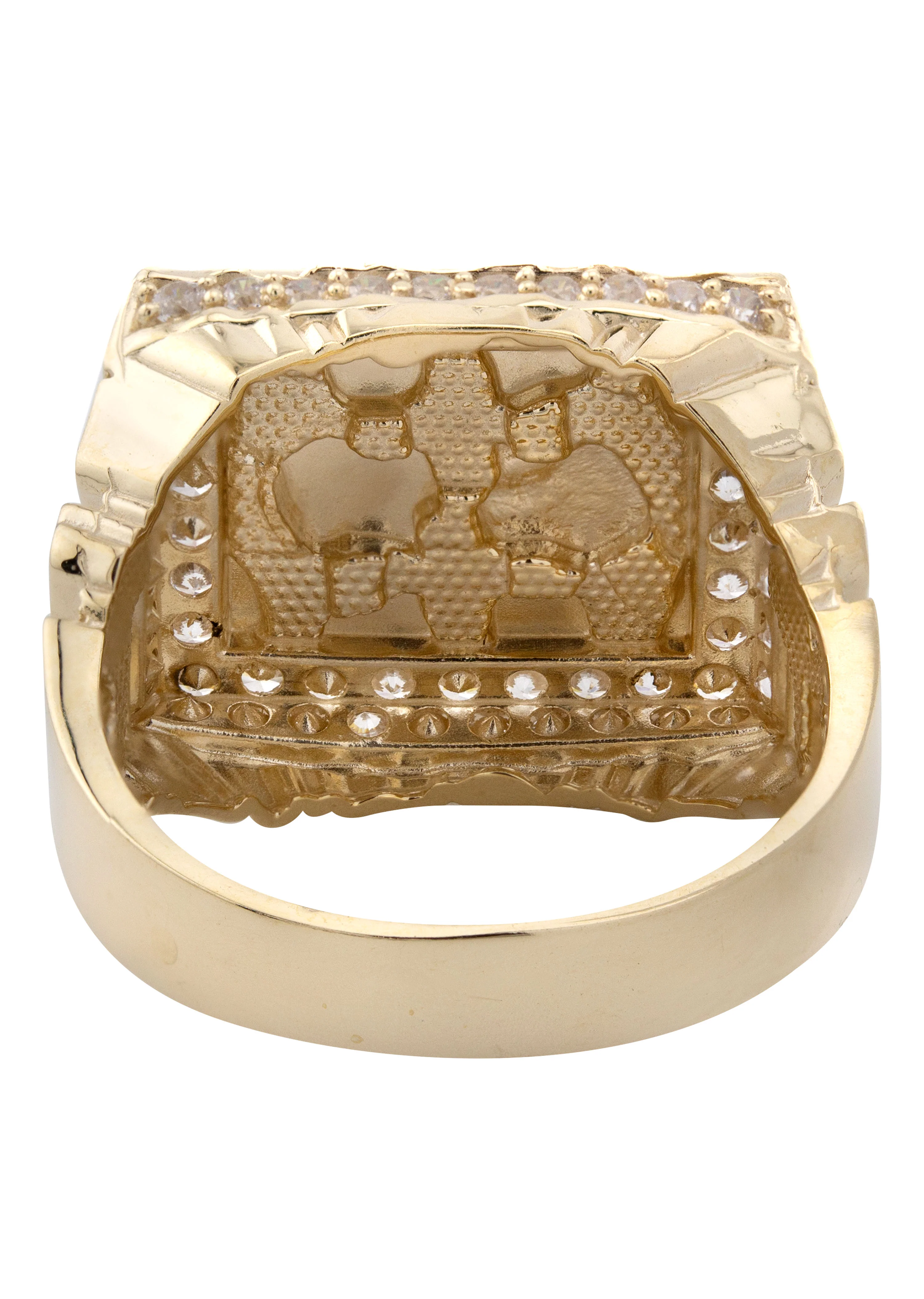 10K Gold Cz Nugget Ring For Men | 5 Grams - Image 3