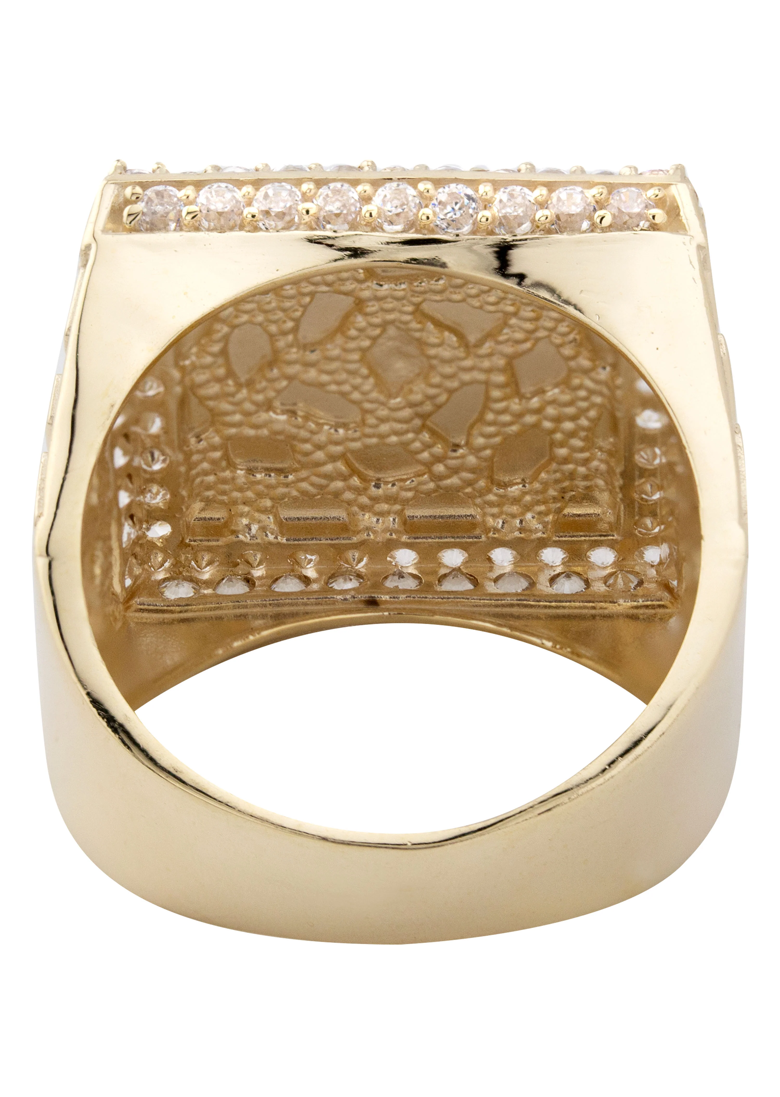 10K Gold Cz Nugget Ring For Men | 6 Grams - Image 4