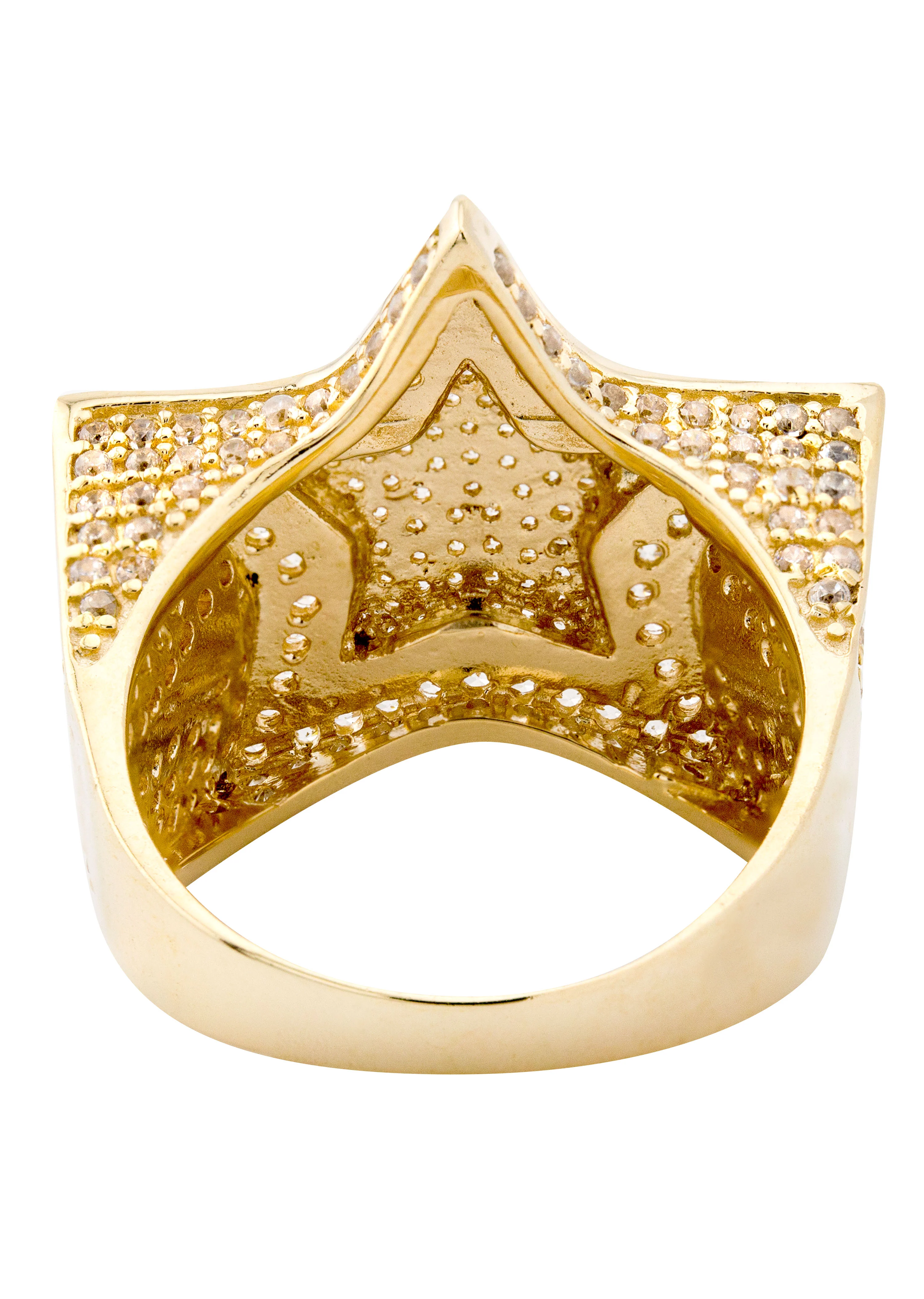 10K Gold Cz Star Ring For Men | 10 Grams - Image 4