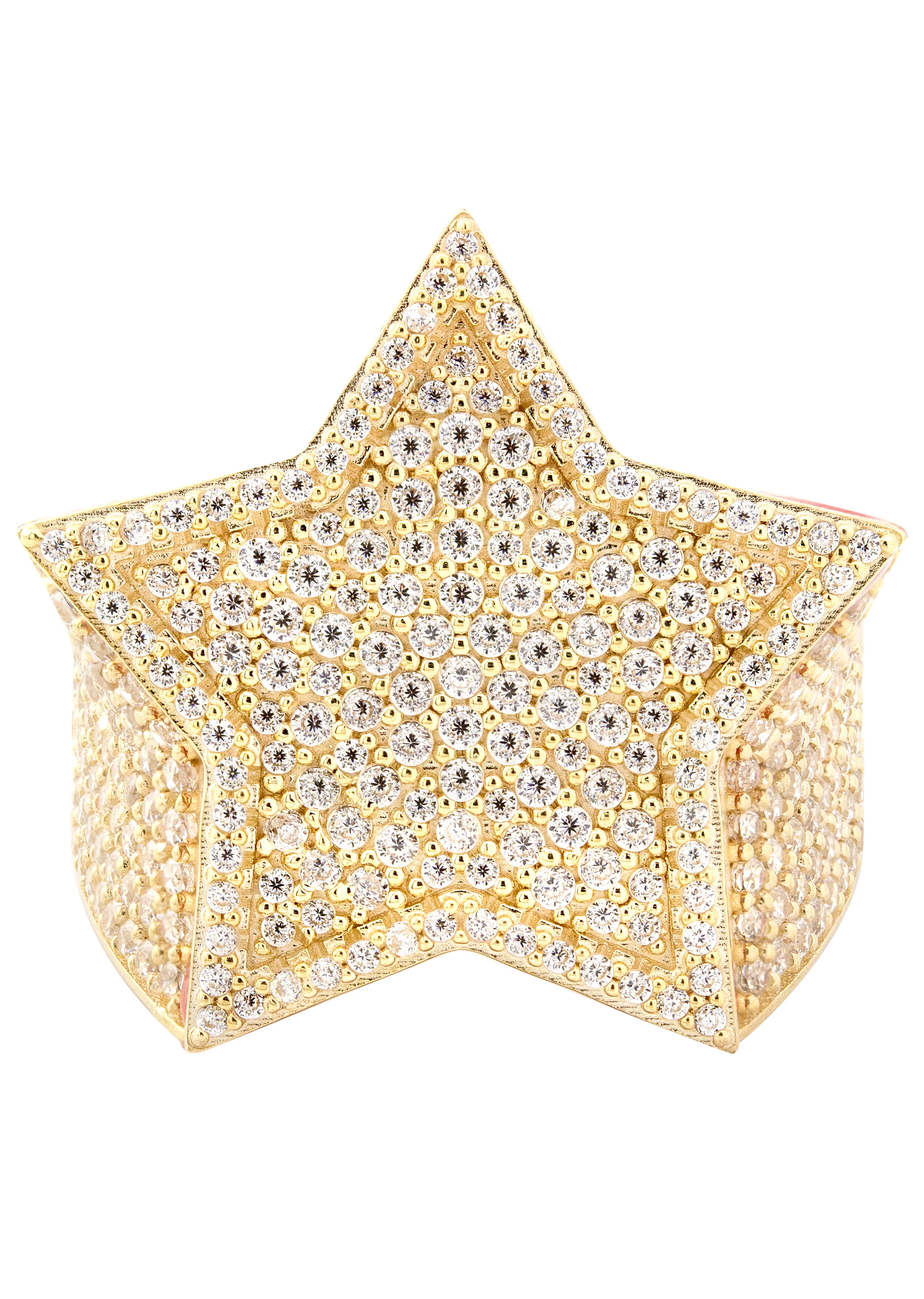 10K Gold Cz Star Ring For Men | 10 Grams