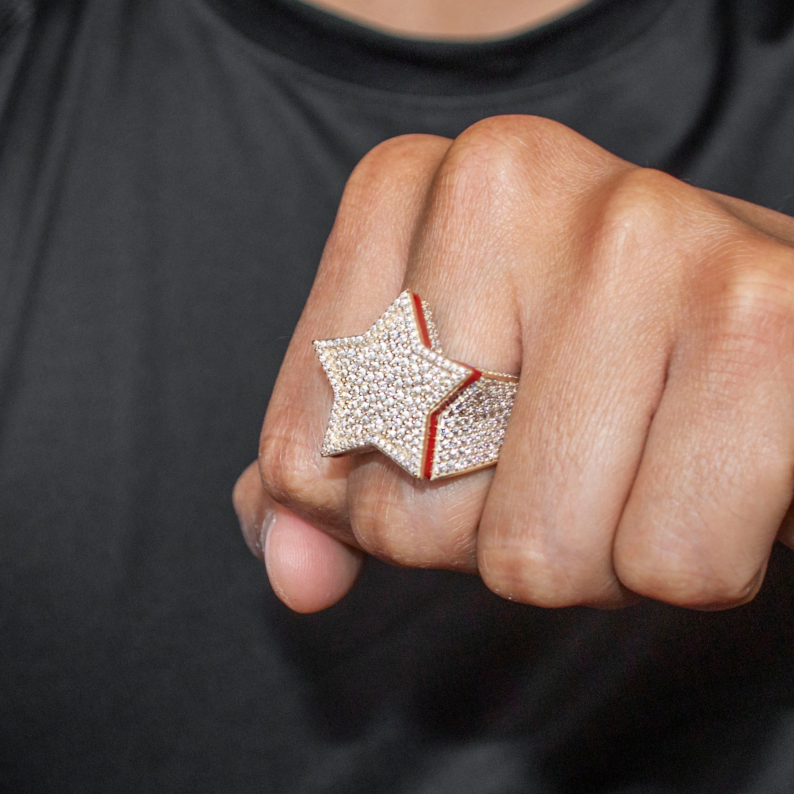 10K Gold Cz Star Ring For Men | 10 Grams - Image 2