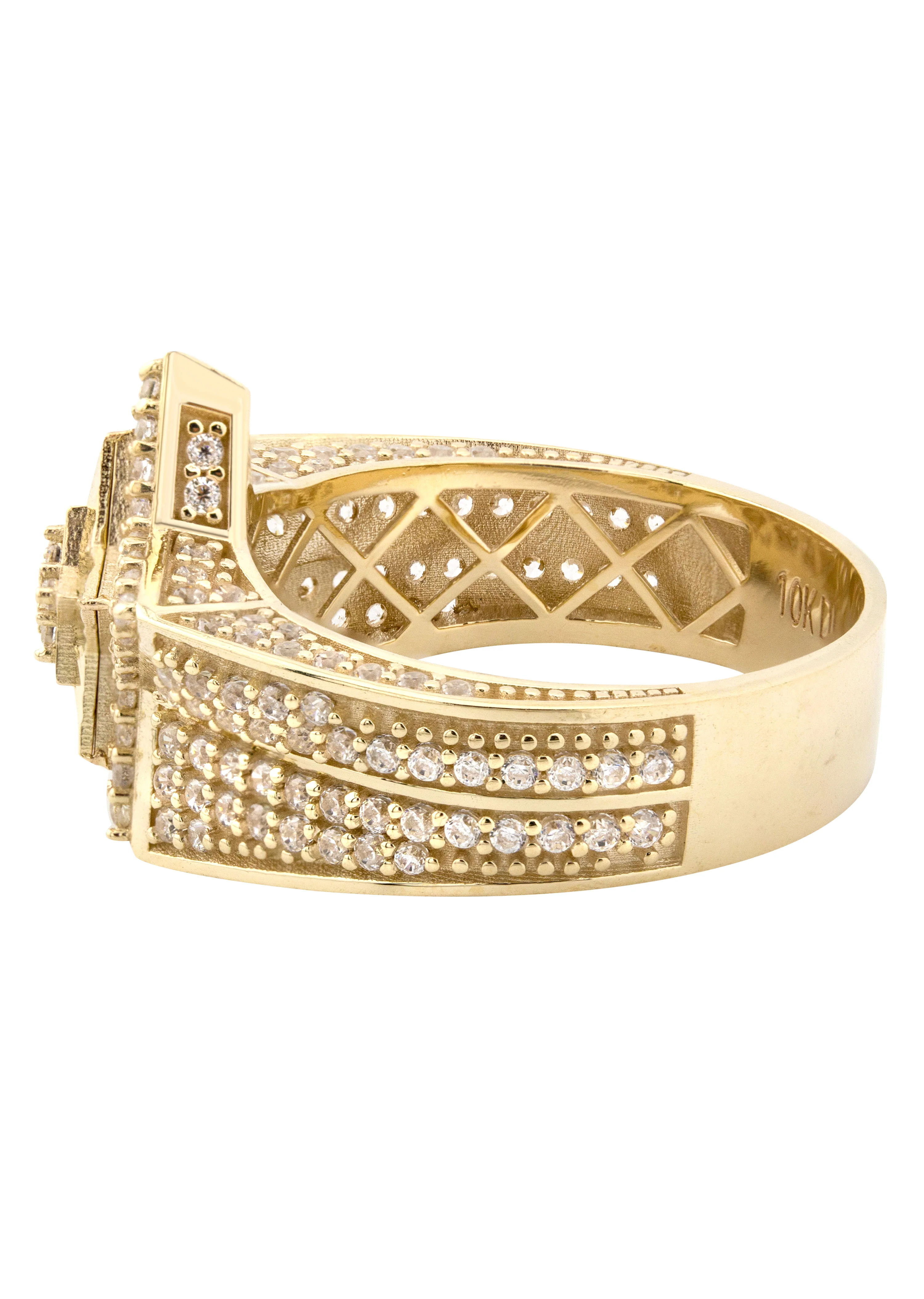 10K Gold Cz Star Ring For Men | 7 Grams - Image 3