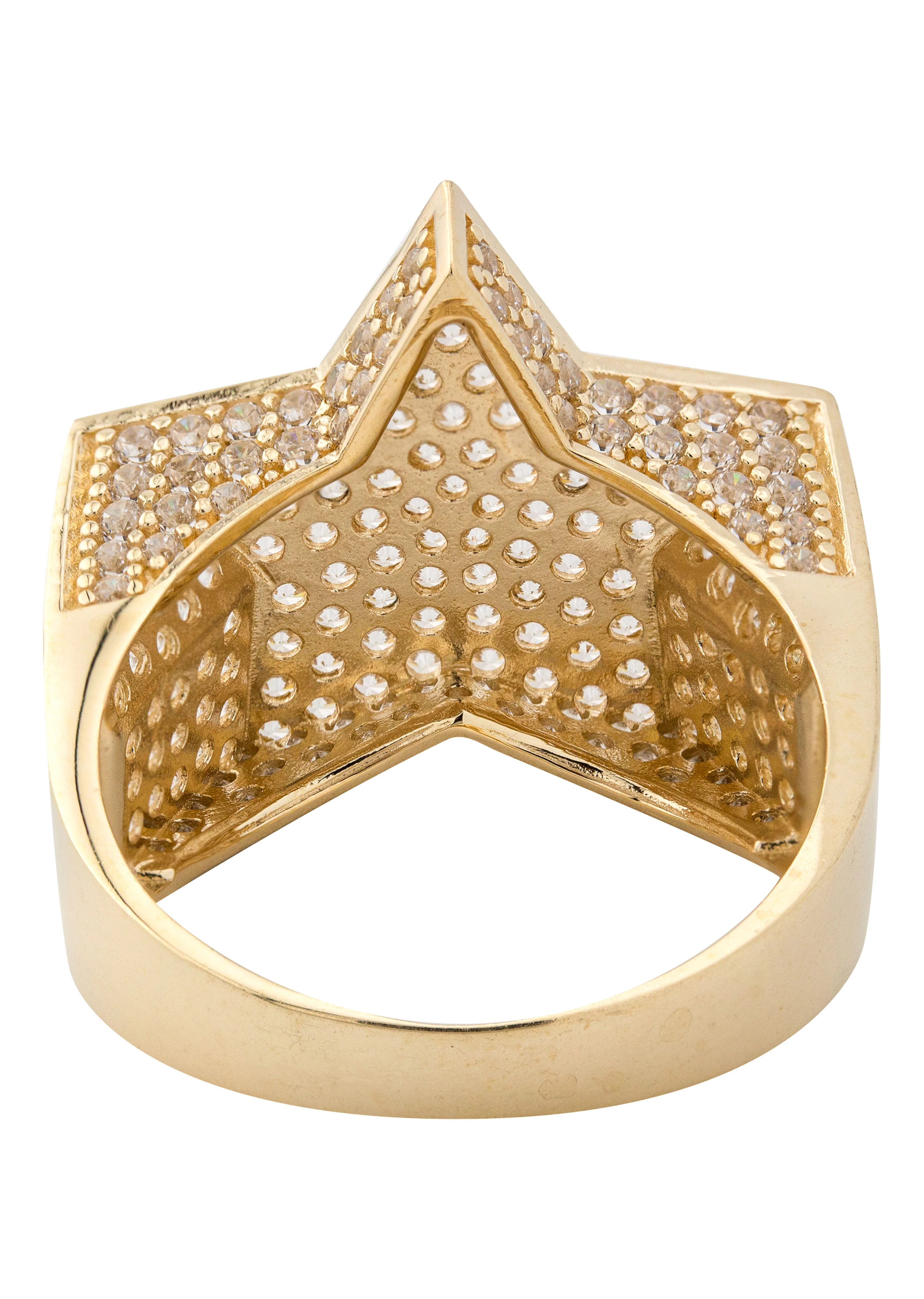 10K Gold Cz Star Ring For Men | 7 Grams - Image 3
