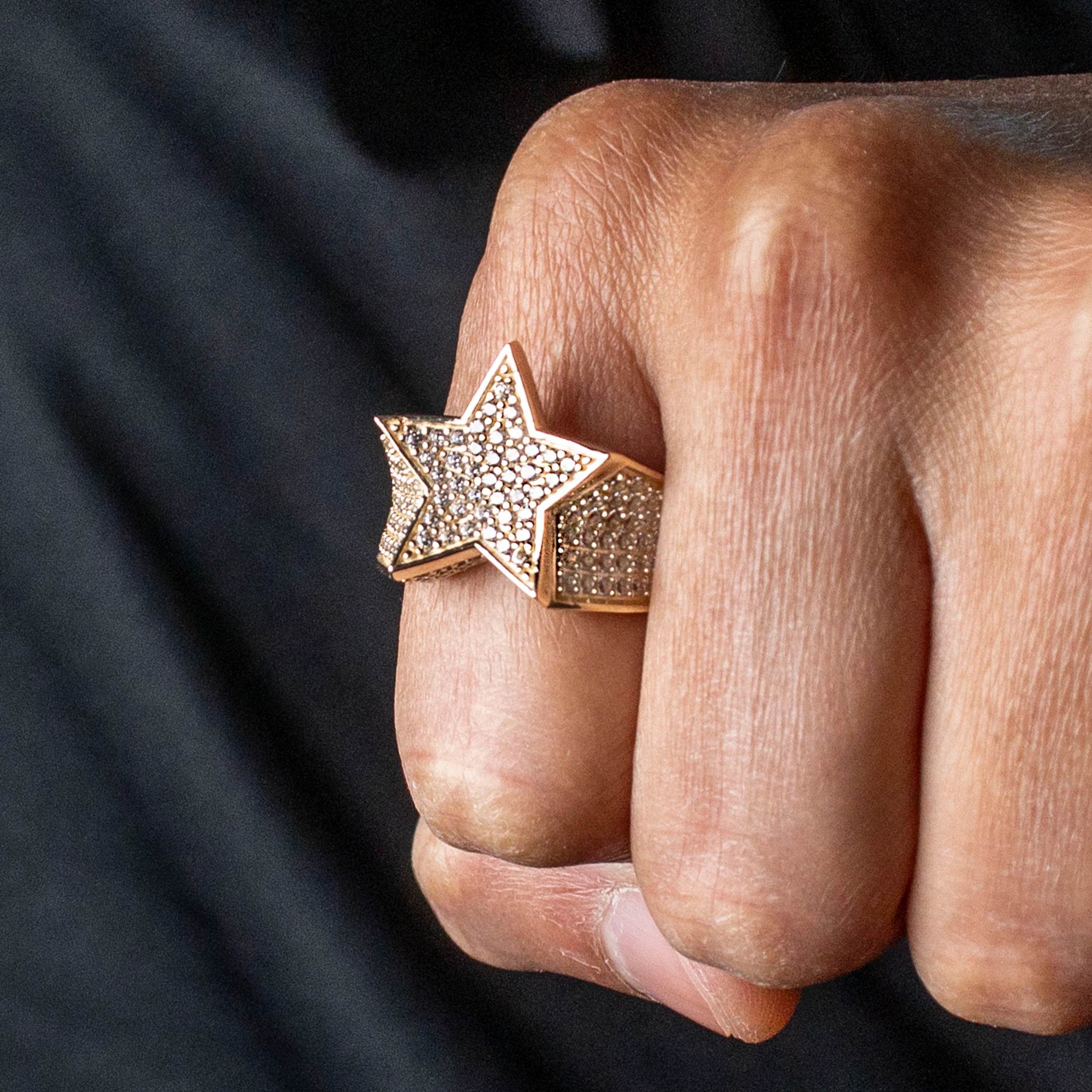 10K Gold Cz Star Ring For Men | 7 Grams - Image 2