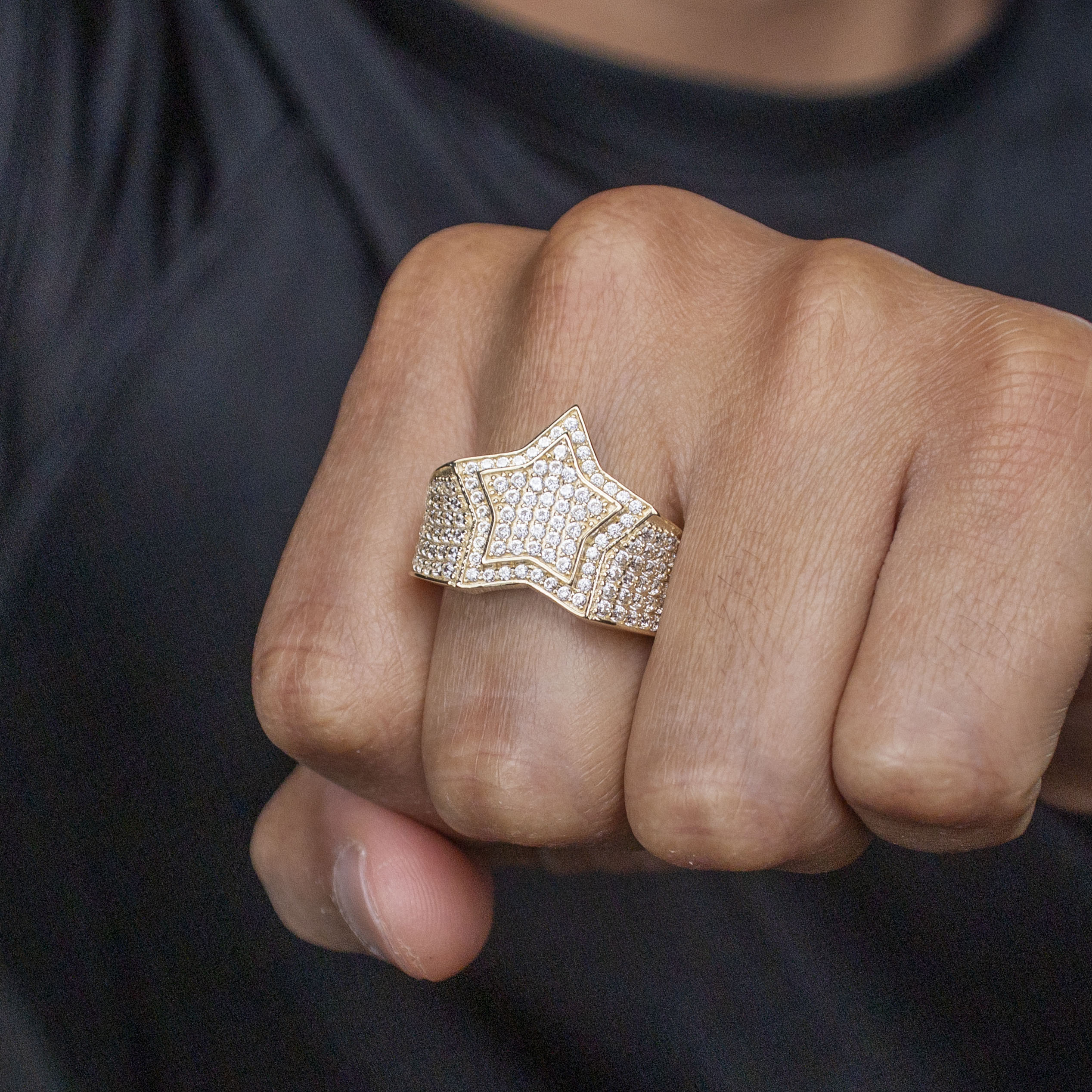 10K Gold Cz Star Ring For Men | 7 Grams - Image 2