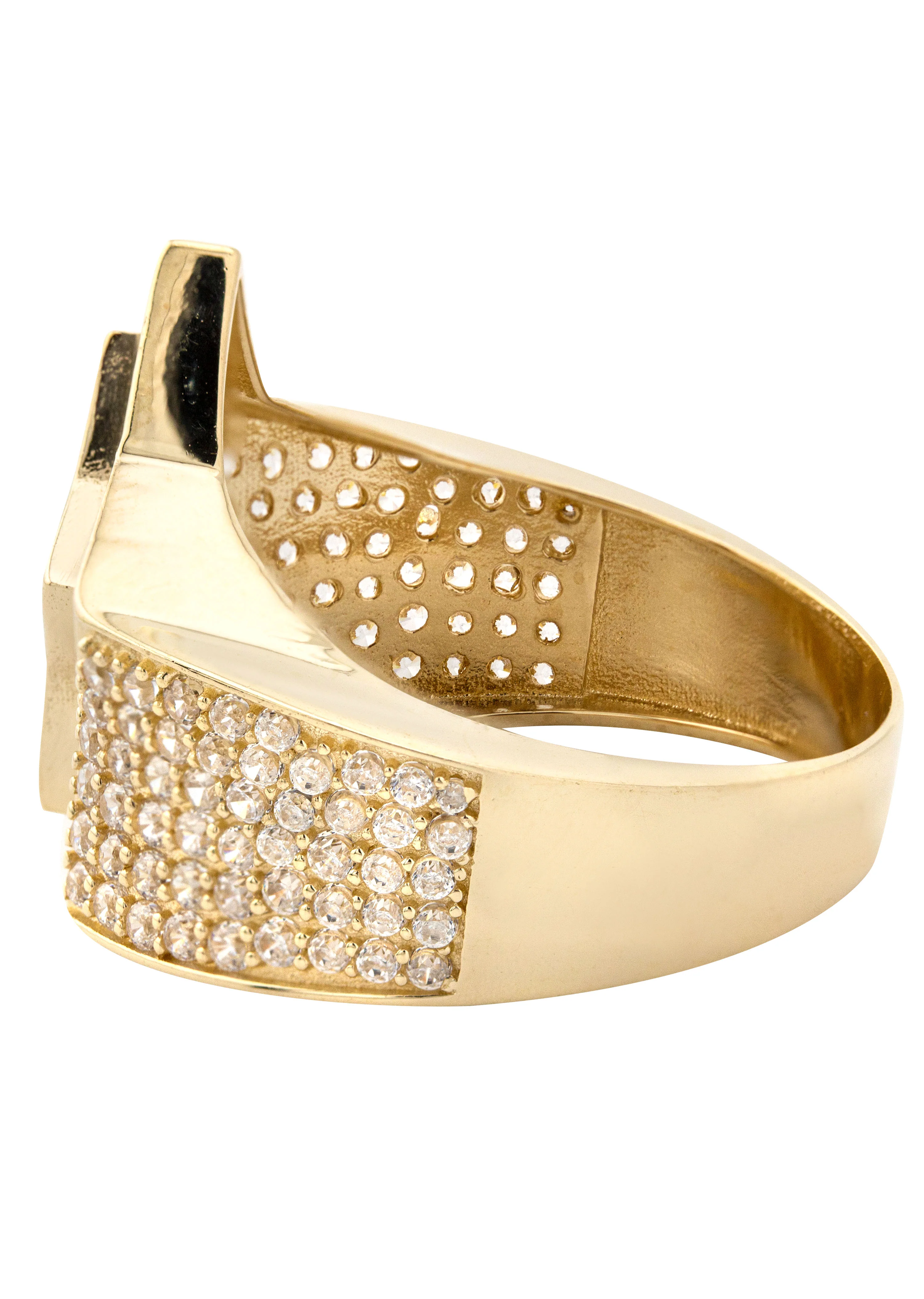 10K Gold Cz Star Ring For Men | 7 Grams - Image 3