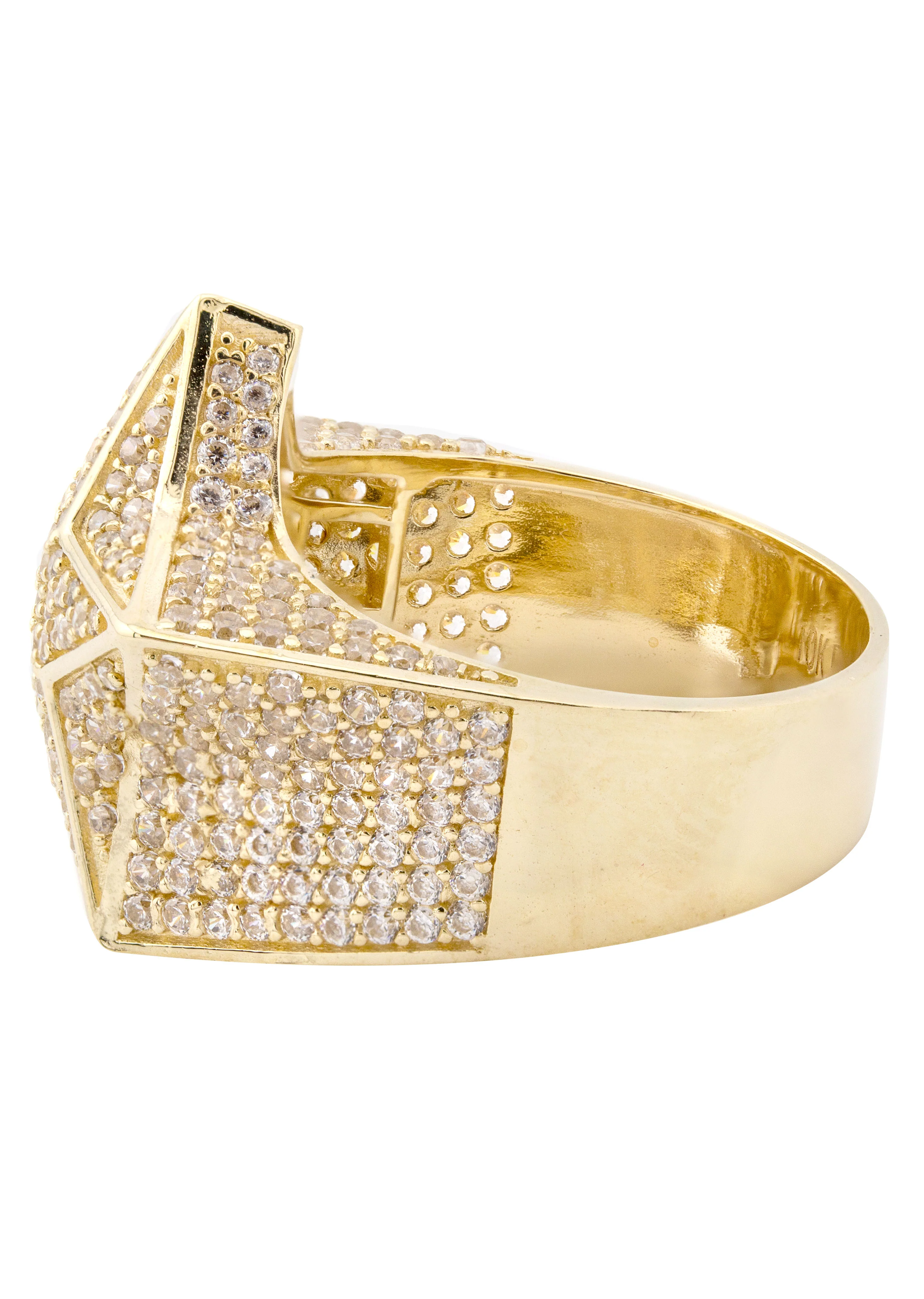 10K Gold Cz Star Ring For Men | 9.3 Grams - Image 3