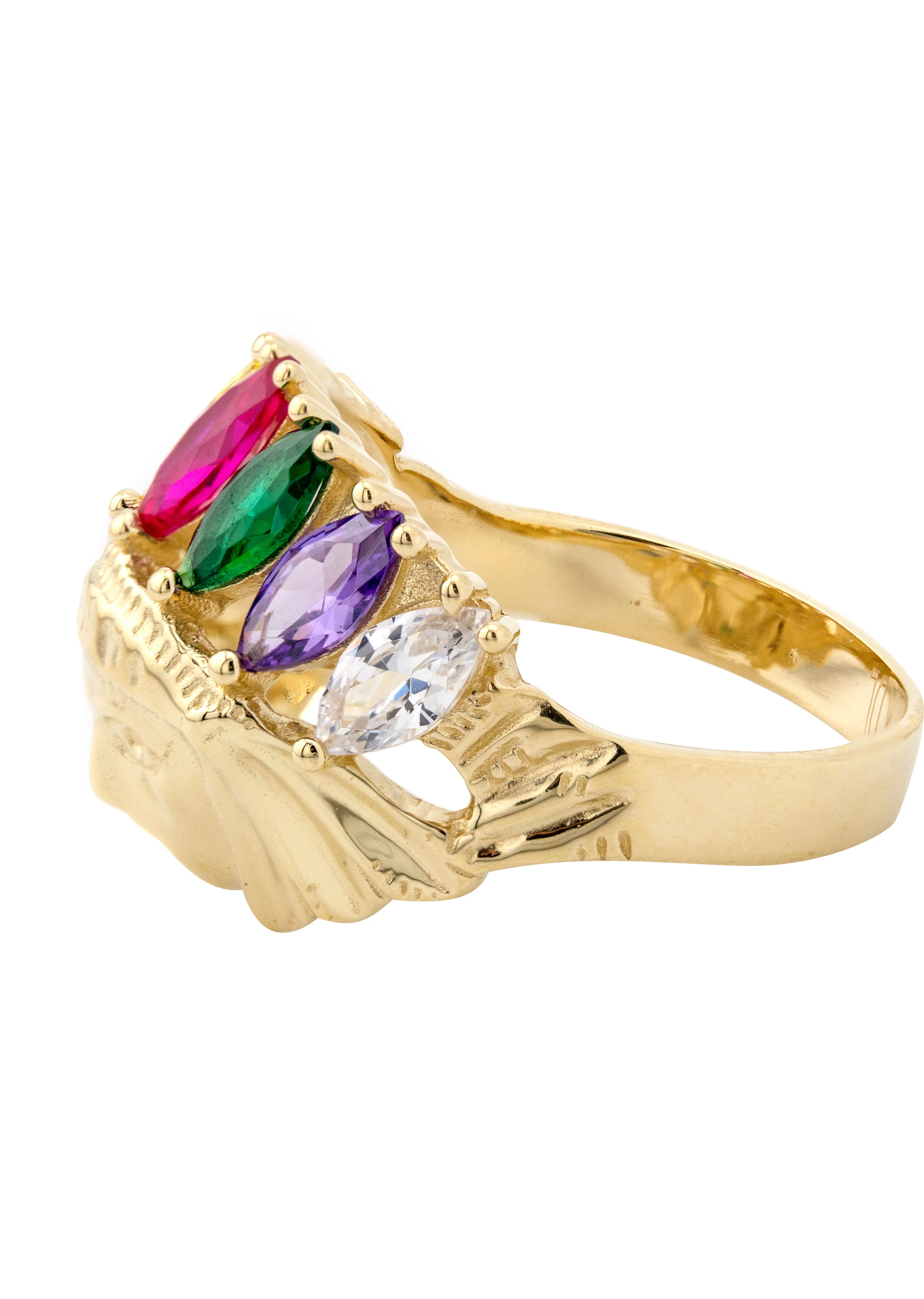 10K Gold Indian Chief Ring For Men | 6 Grams - Image 3