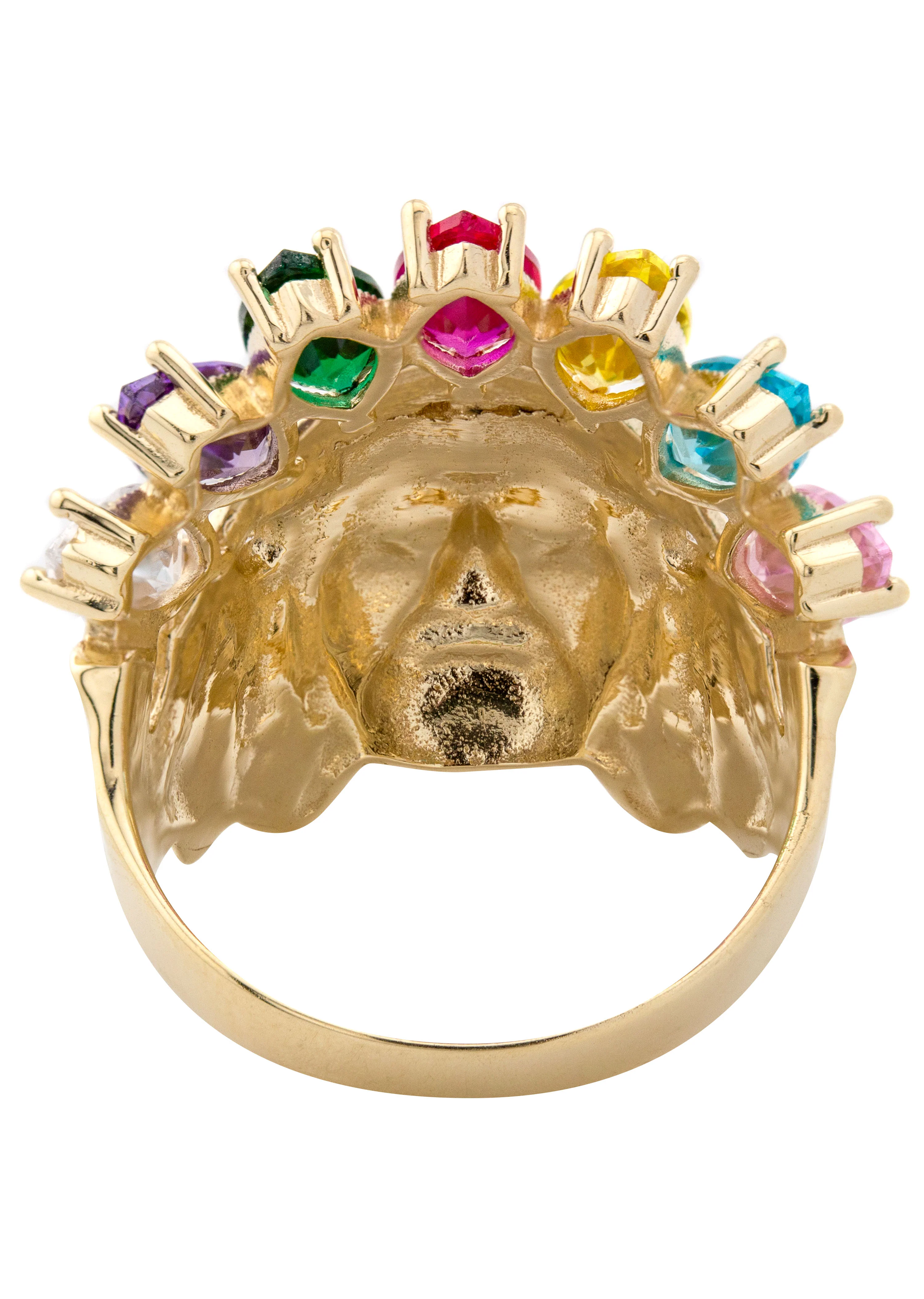 10K Gold Indian Chief Ring For Men | 7.6 Grams - Image 3